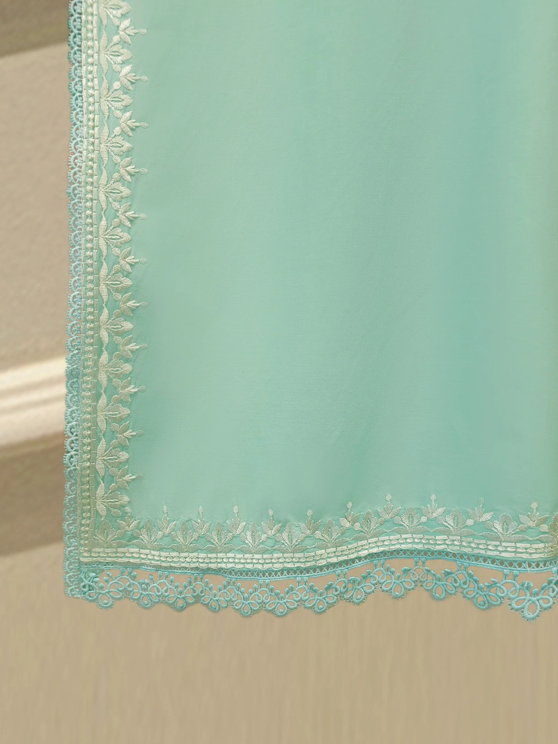 3 Piece - Embroidered Cambric Suit S113601 - Image 4