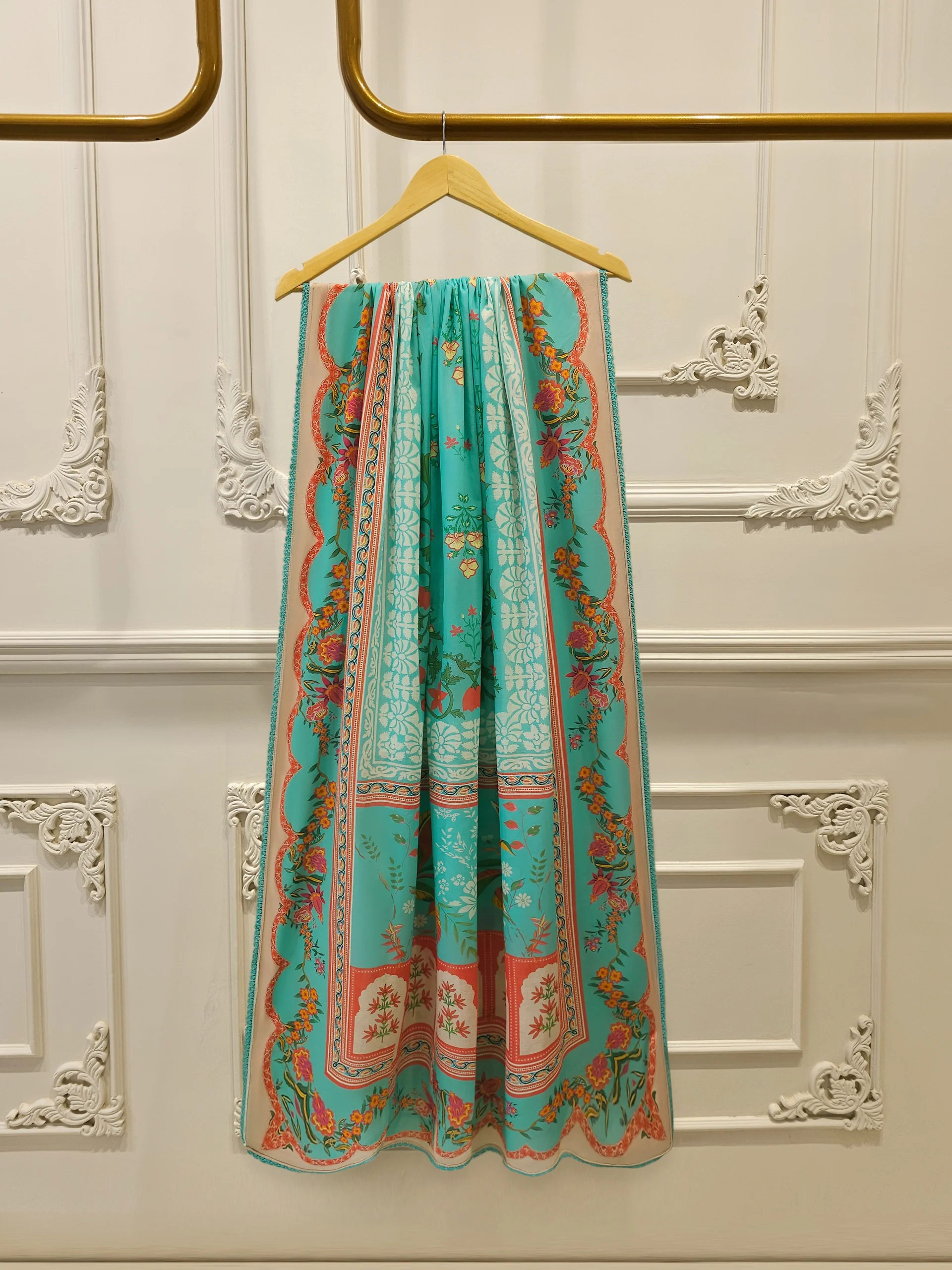 3 Piece - Embroidered Cambric Suit S113601 - Image 7