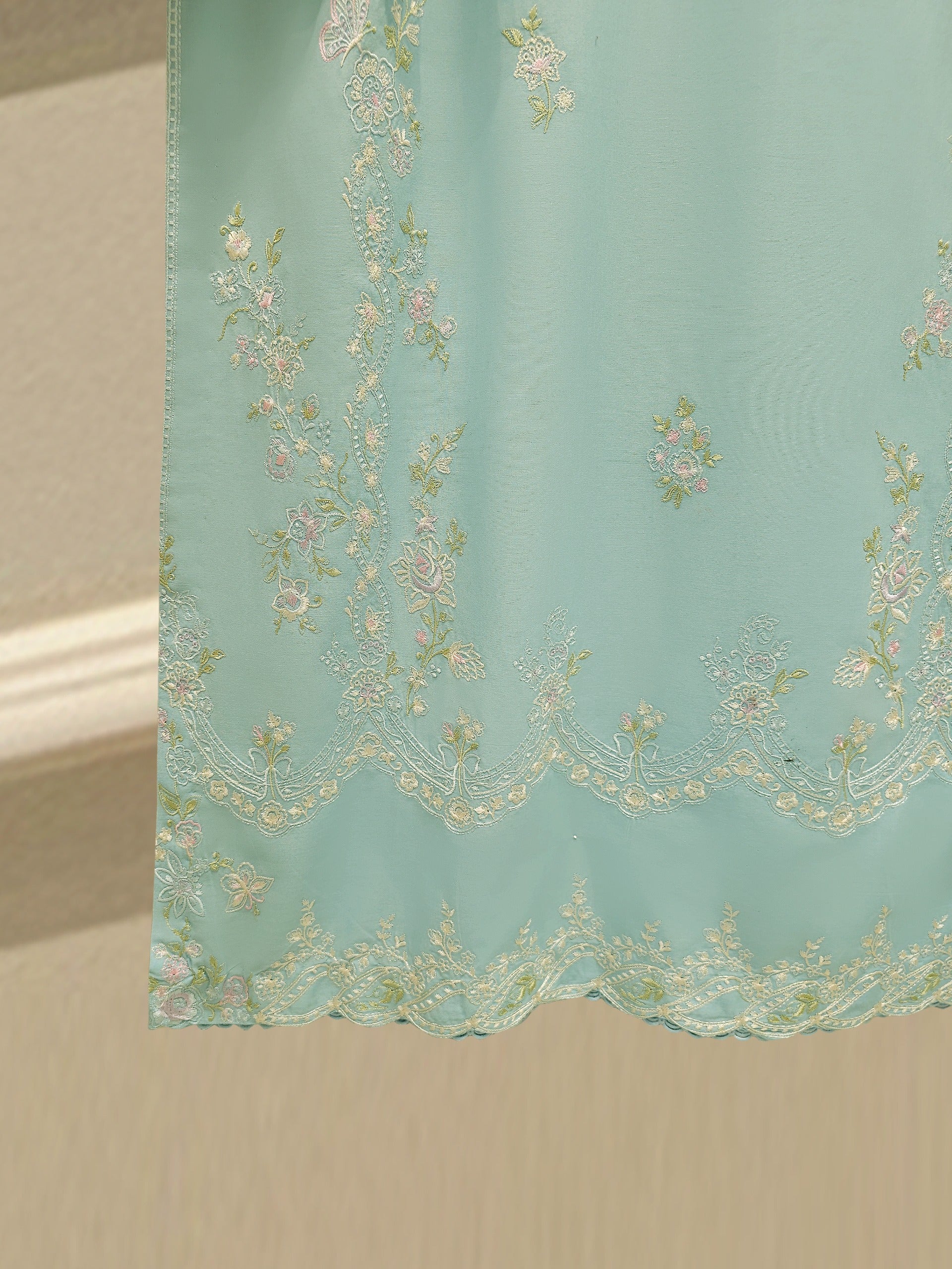 2 Piece - Embroidered Cambric Suit S113634 - Image 5