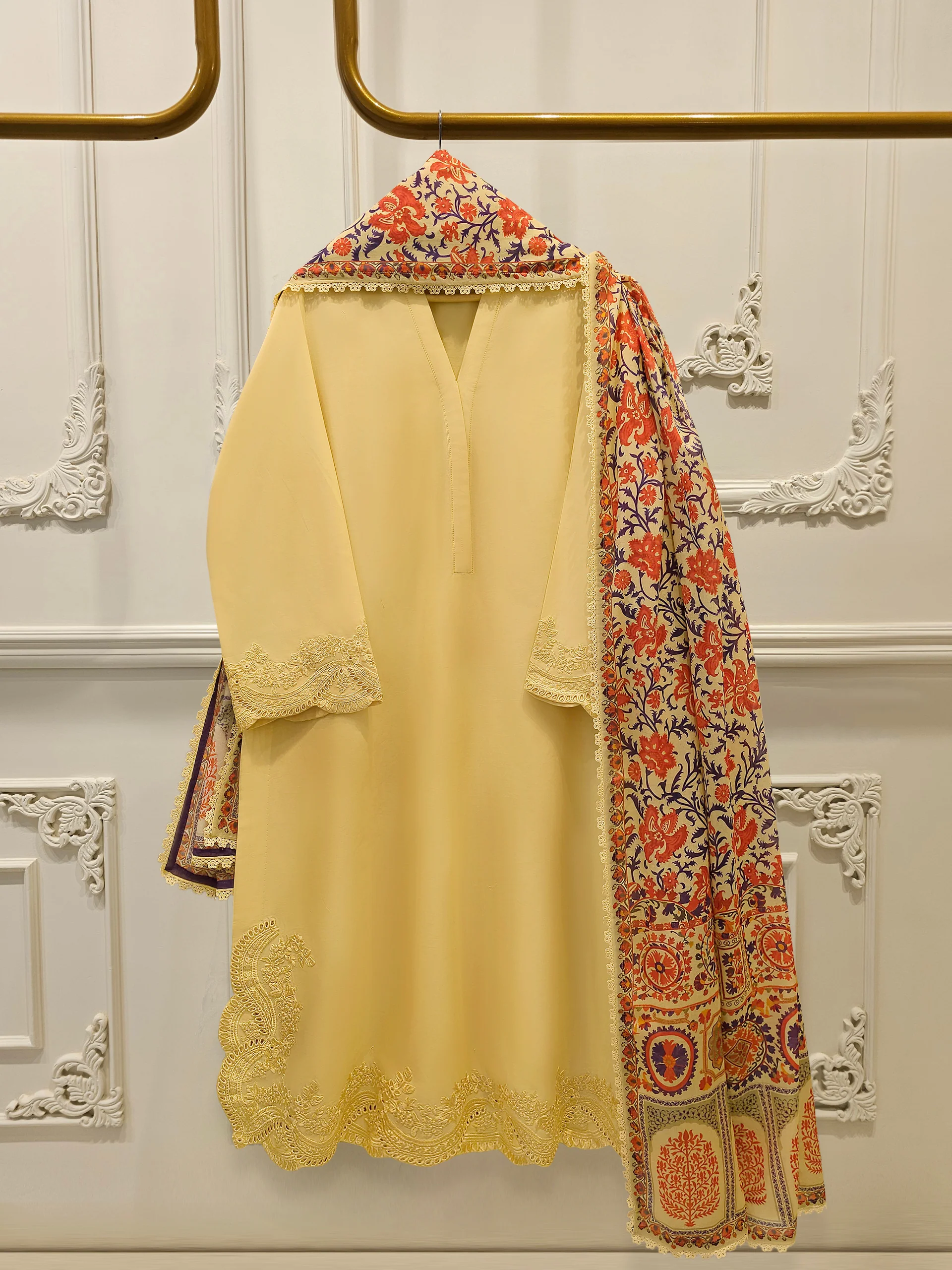3 Piece - Embroidered Cambric Suit S113753