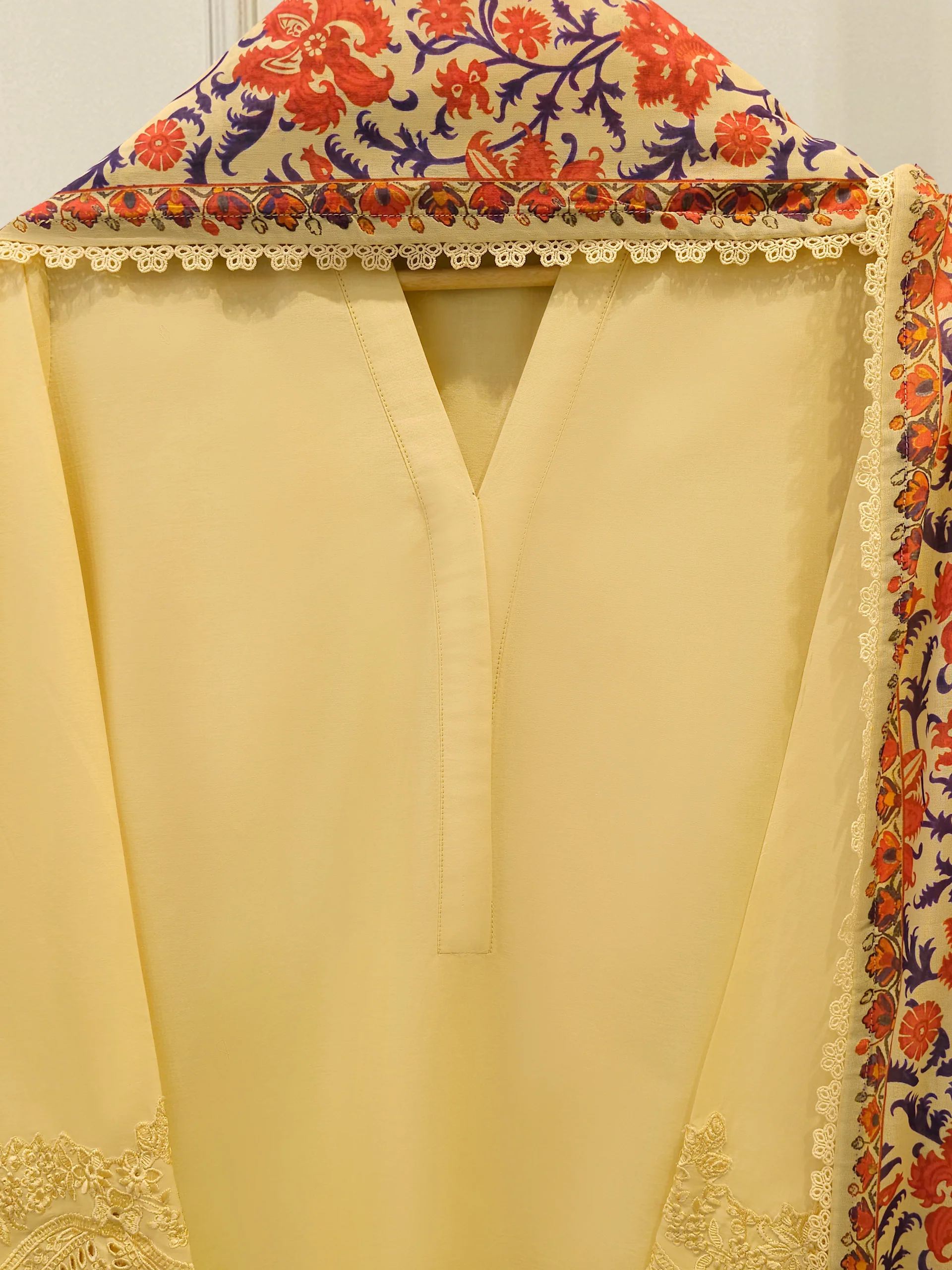 3 Piece - Embroidered Cambric Suit S113753 - Image 2