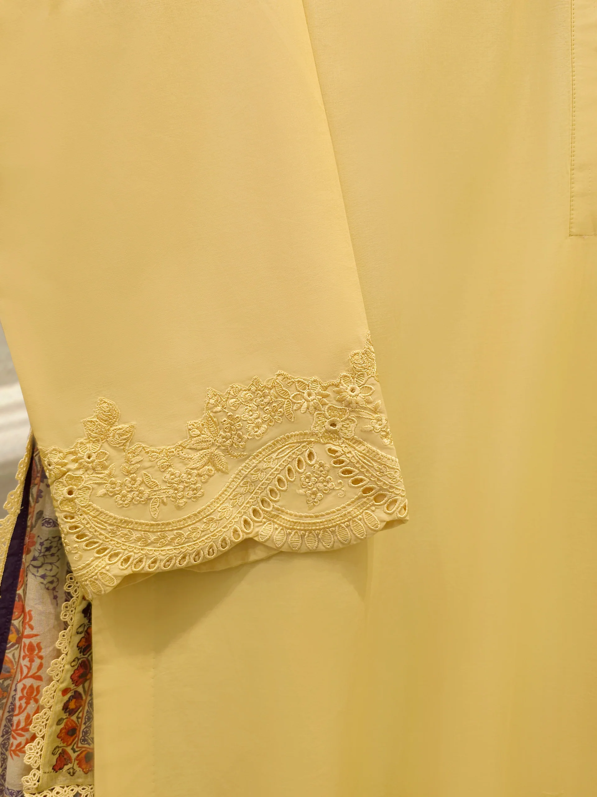 3 Piece - Embroidered Cambric Suit S113753 - Image 3