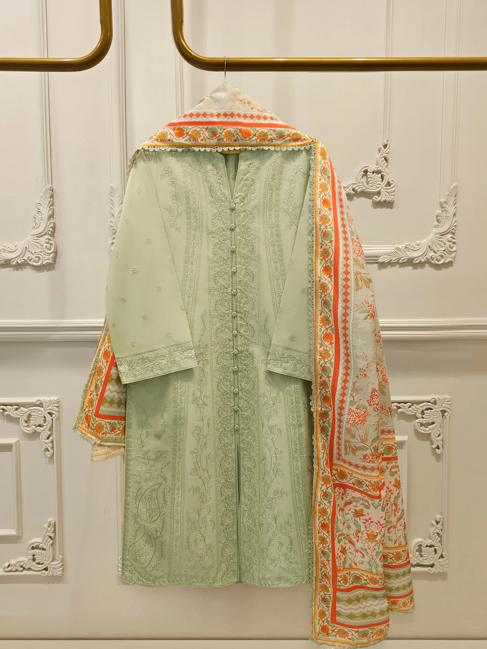 3 Piece - Embroidered Cambric Suit S113758
