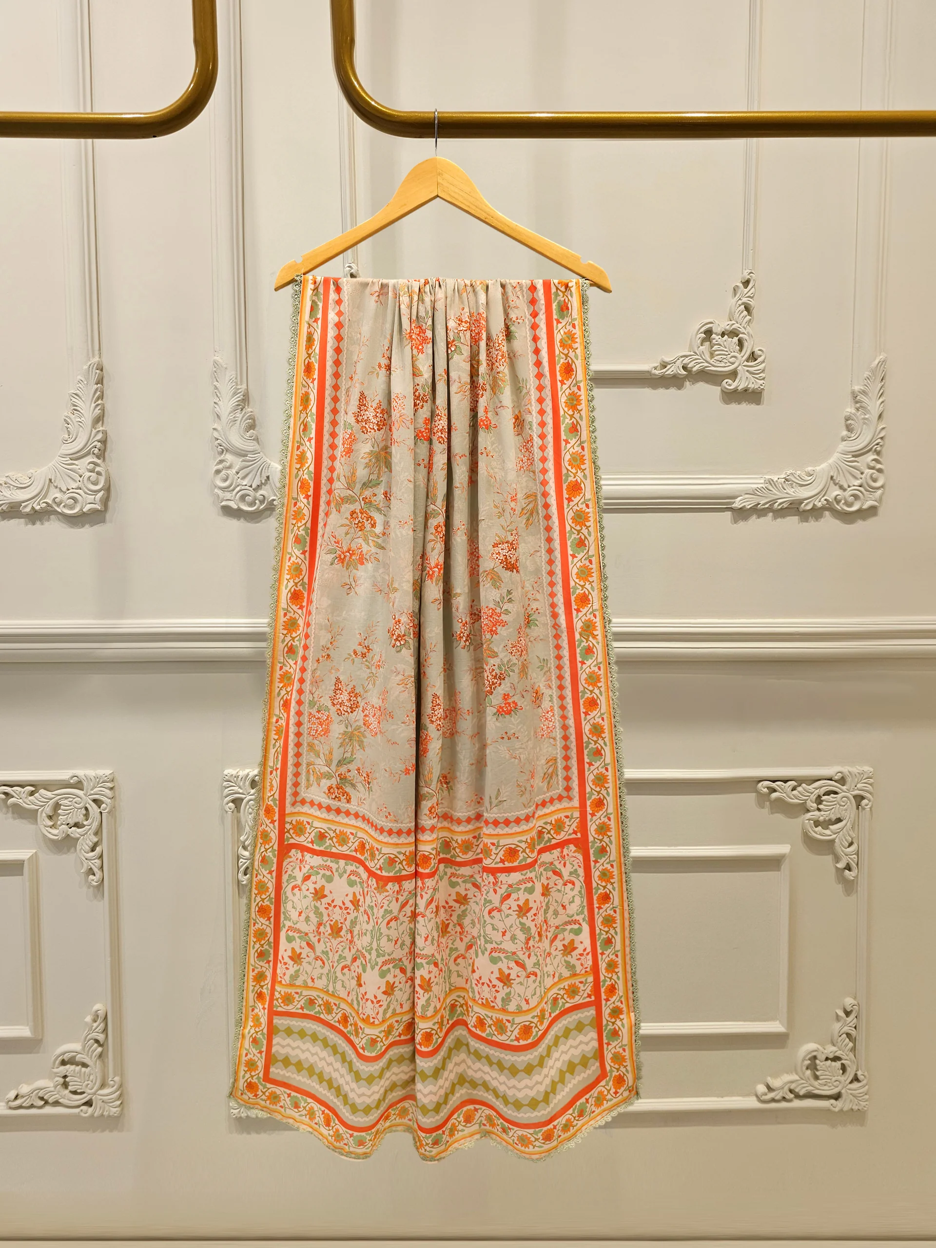 3 Piece - Embroidered Cambric Suit S113758 - Image 6