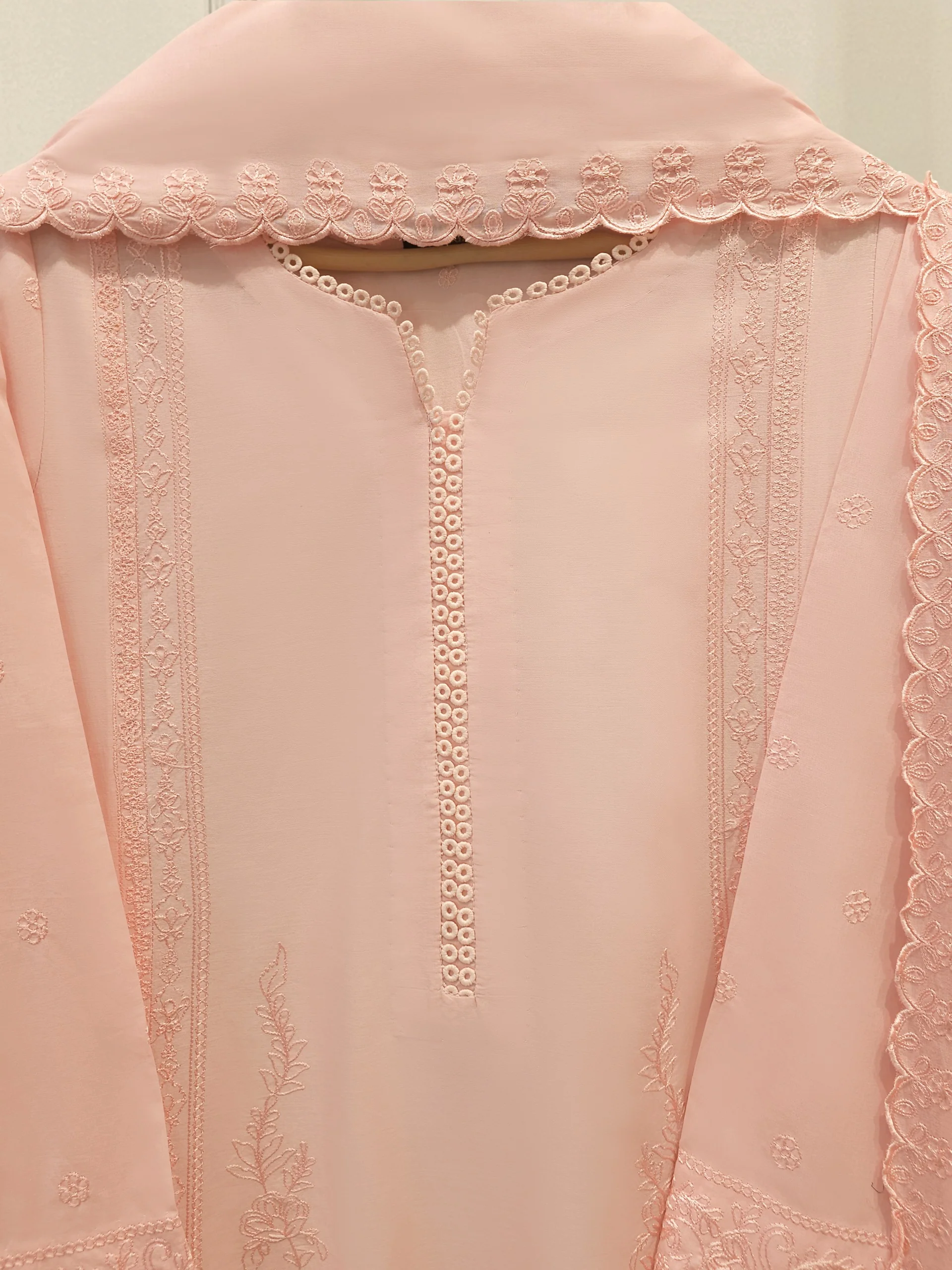 3 Piece - Embroidered Cambric Suit S114363 - Image 2