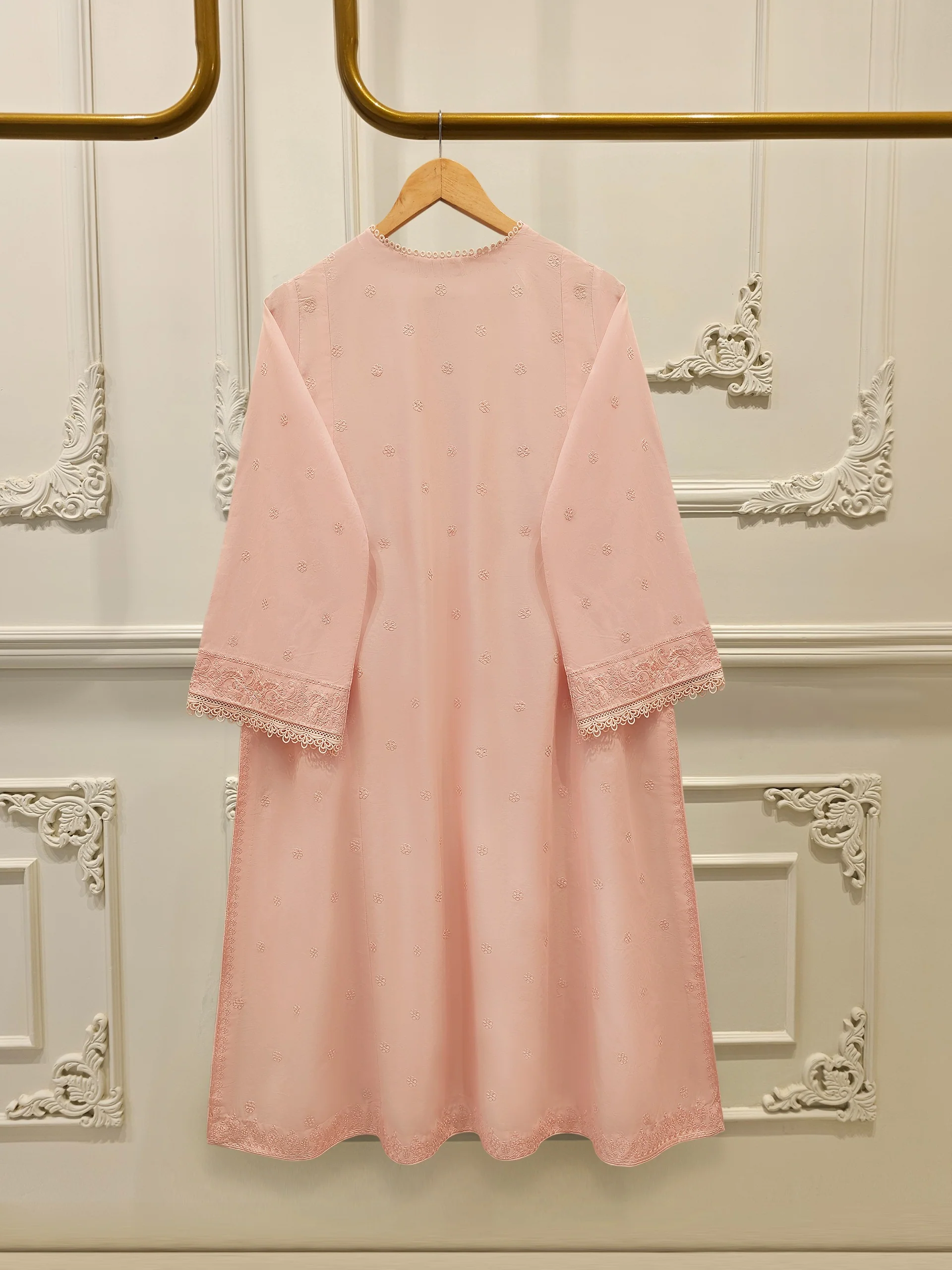 3 Piece - Embroidered Cambric Suit S114363 - Image 4