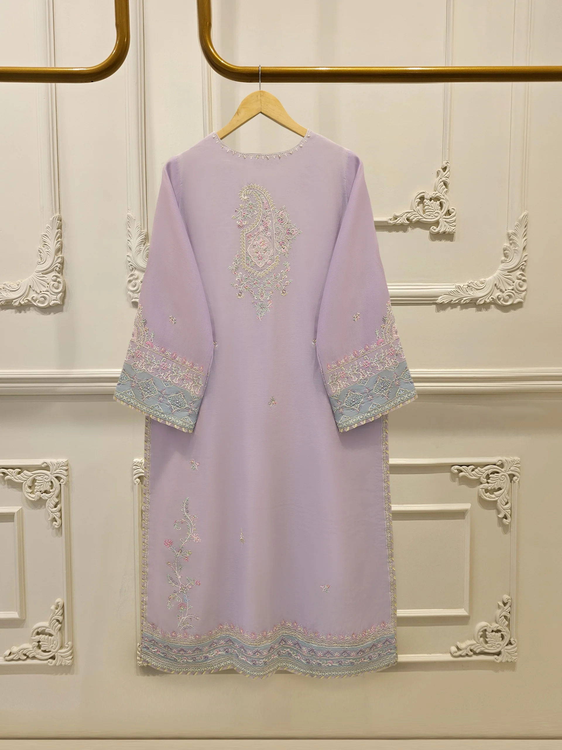 3 Piece - Embroidered Kora Cotton Suit WS00305 - Image 4