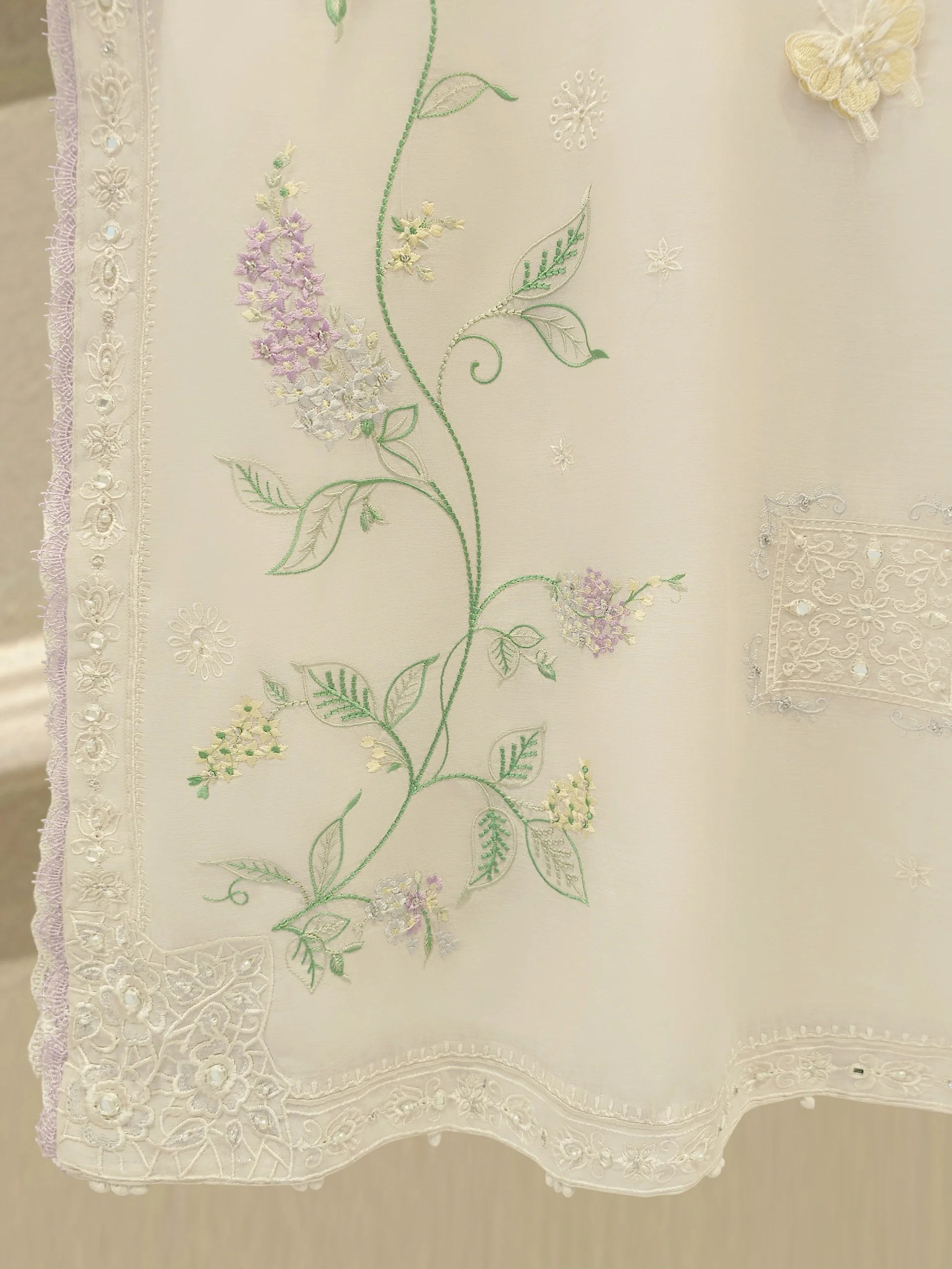 3 Piece - Embroidered Kora Cotton Suit WS00308 - Image 4