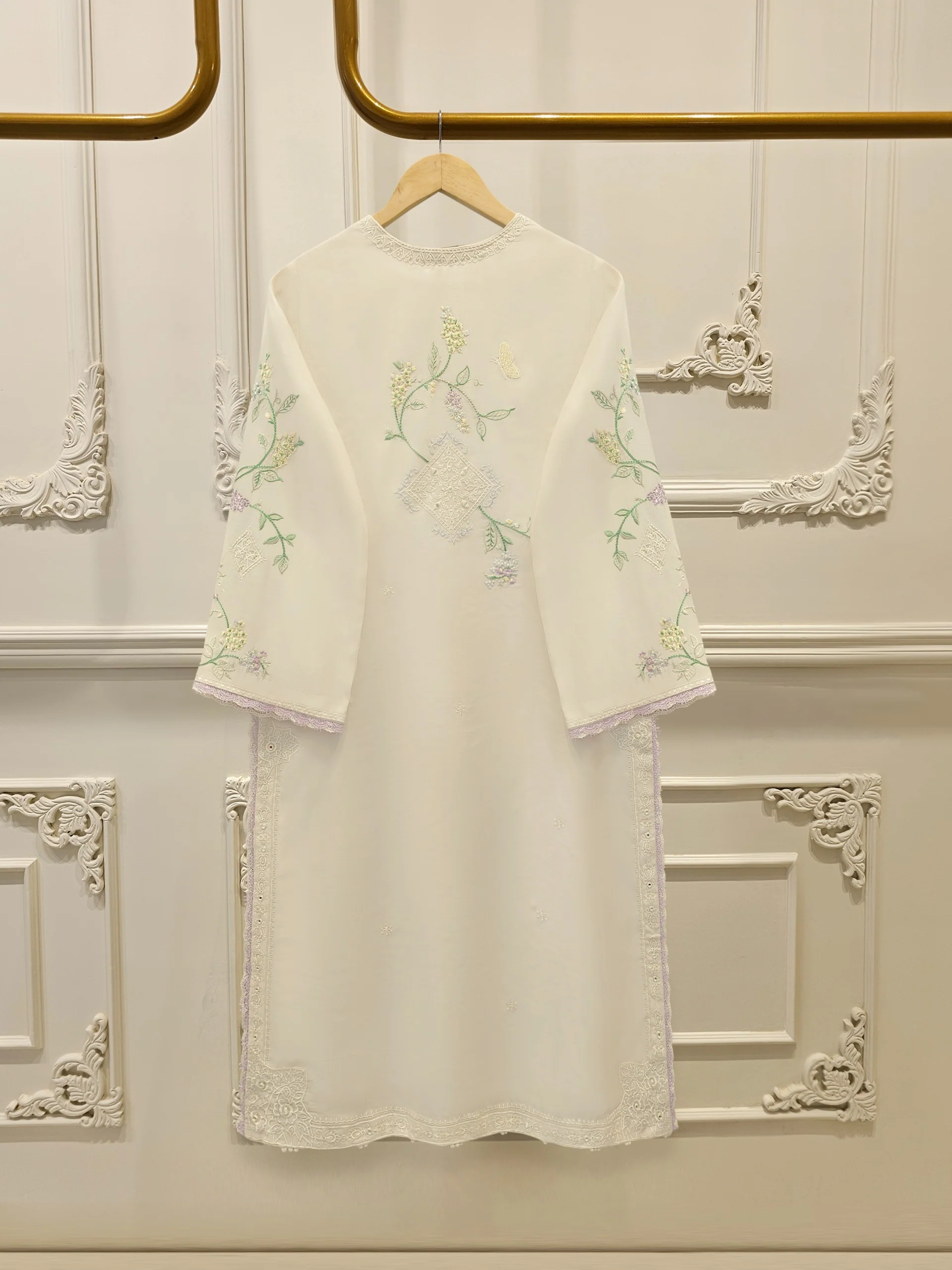 3 Piece - Embroidered Kora Cotton Suit WS00308 - Image 5