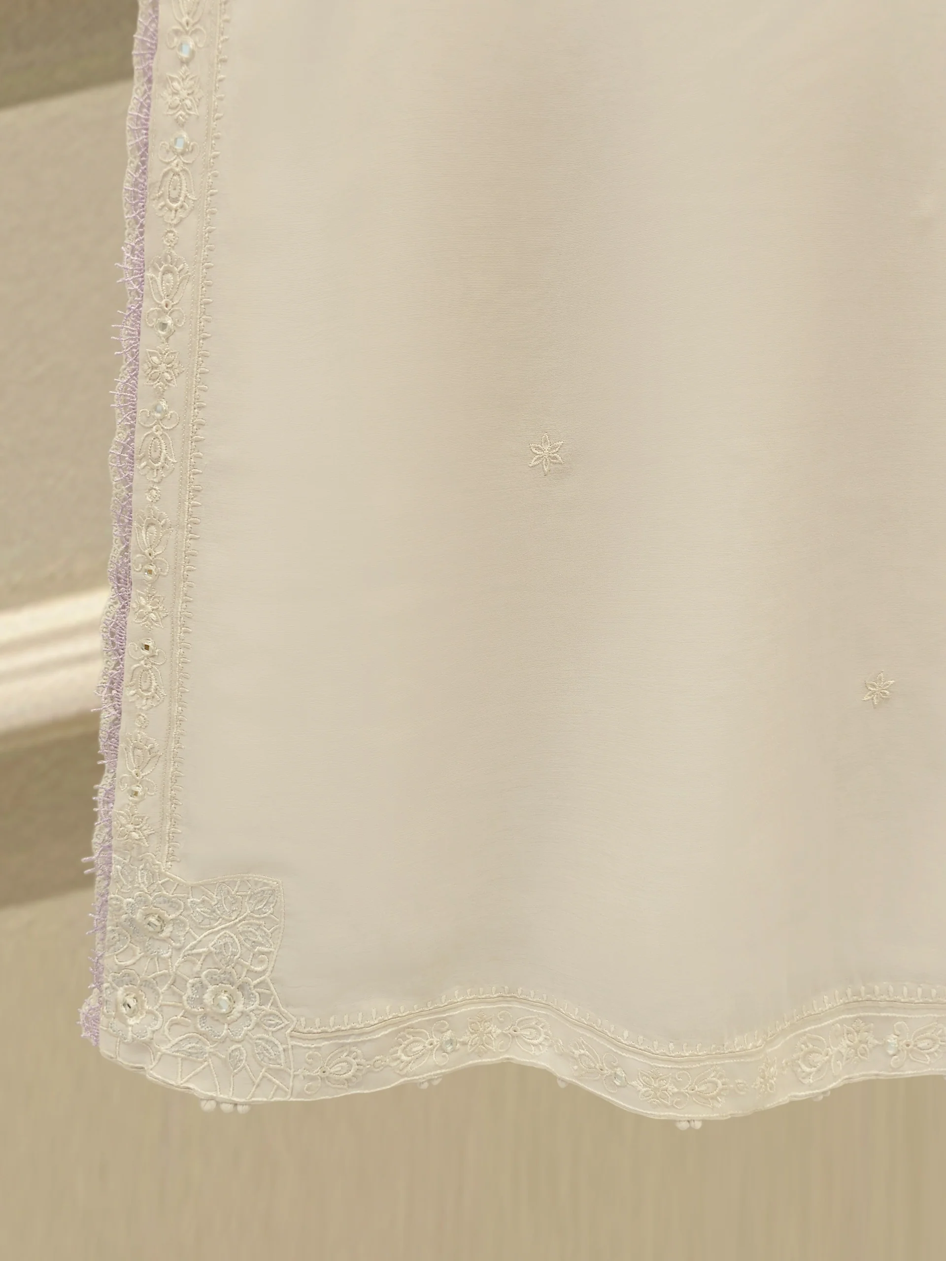 3 Piece - Embroidered Kora Cotton Suit WS00308 - Image 7