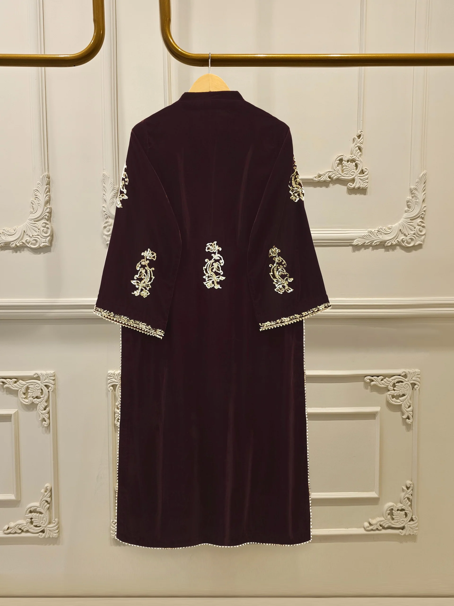 3 Piece - Embroidered Velvet Suit S112730 - Image 4