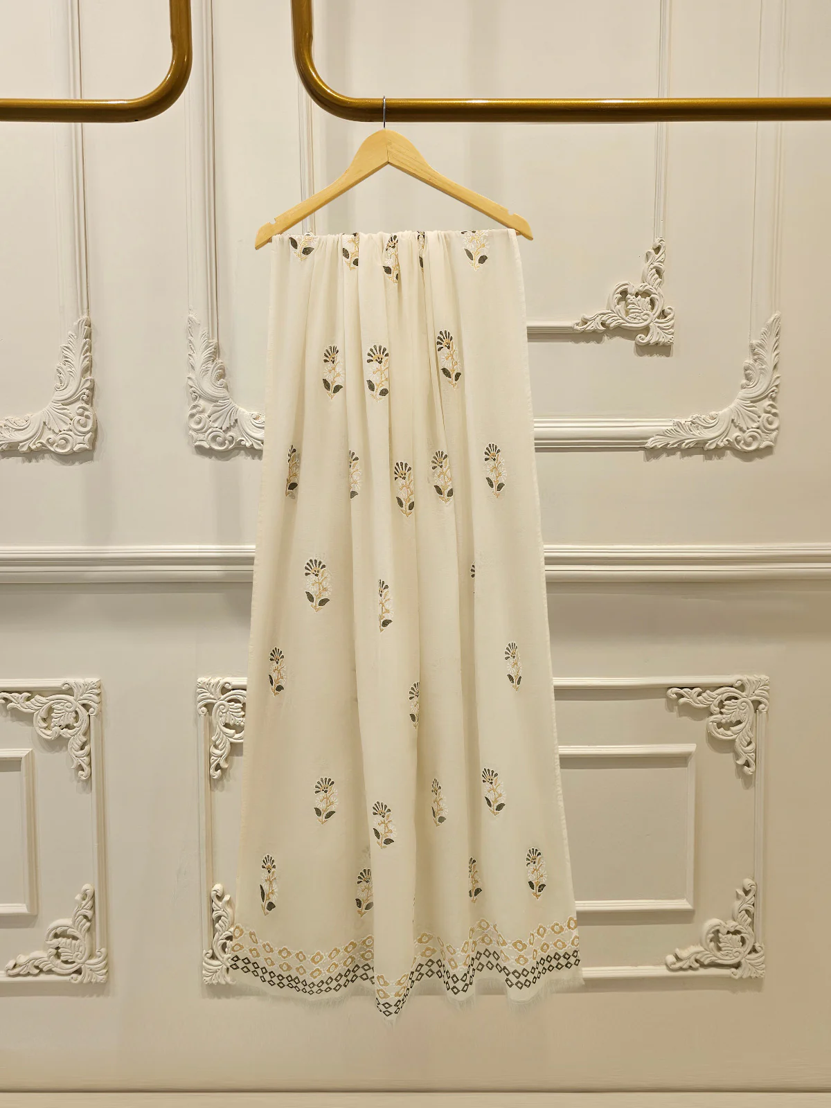 3 Piece - Hand Block Printed Kora Cotton Suit  S113520 - Image 7