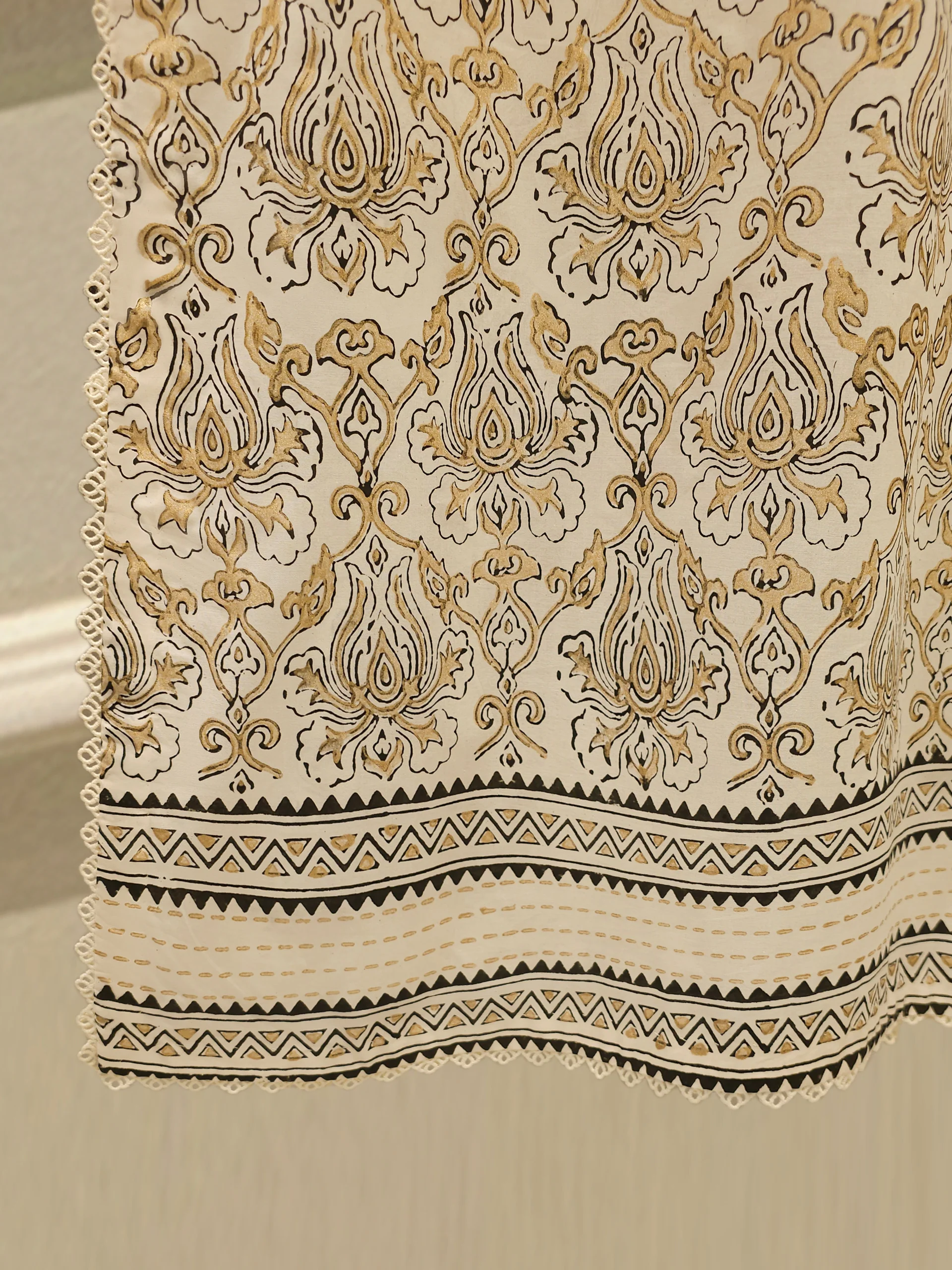 3 Piece - Hand Block Printed Kora Cotton Suit  S113587 - Image 3