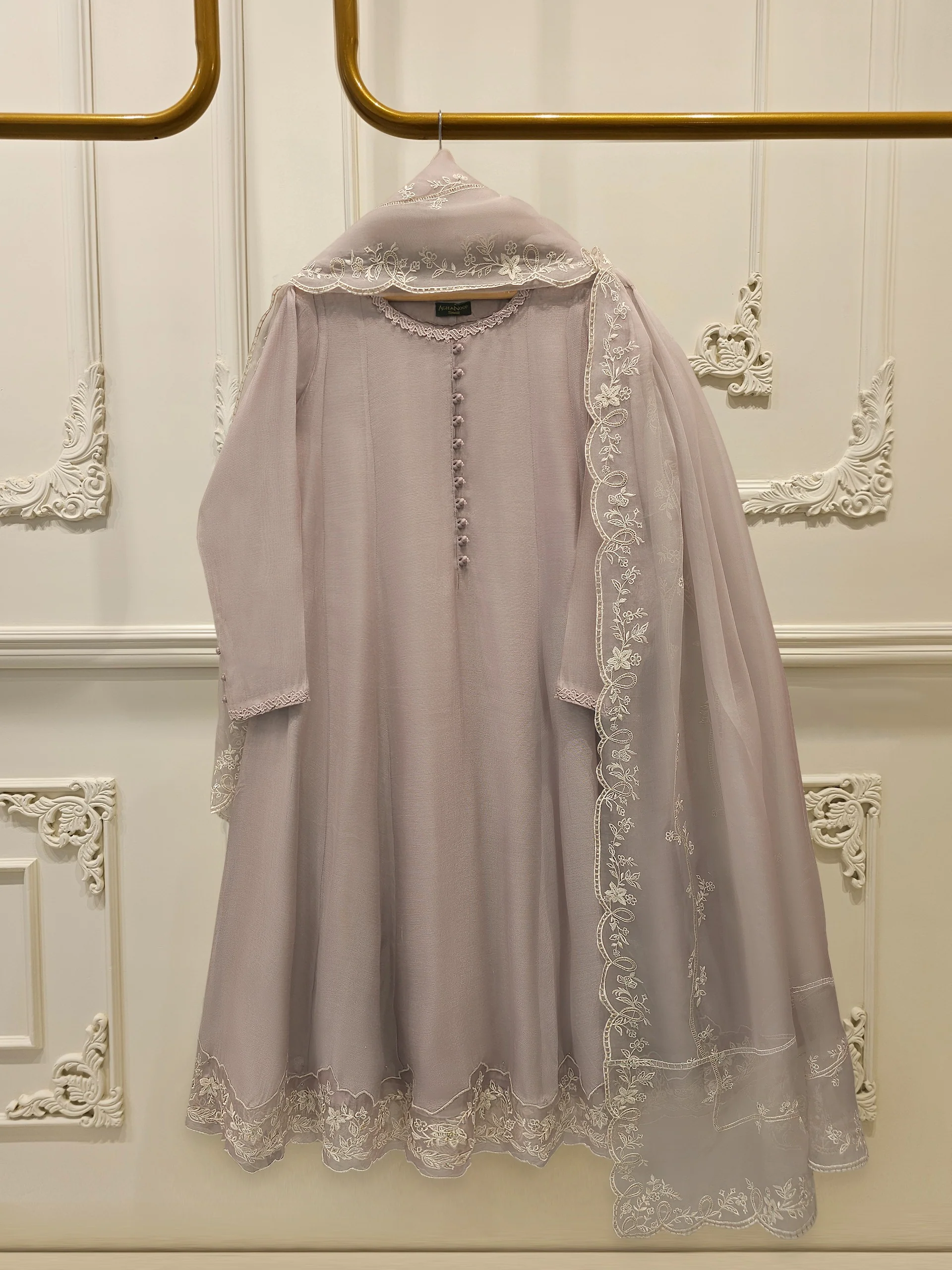 3 Piece - Pure Embroidered Cotton Net Suit S113485