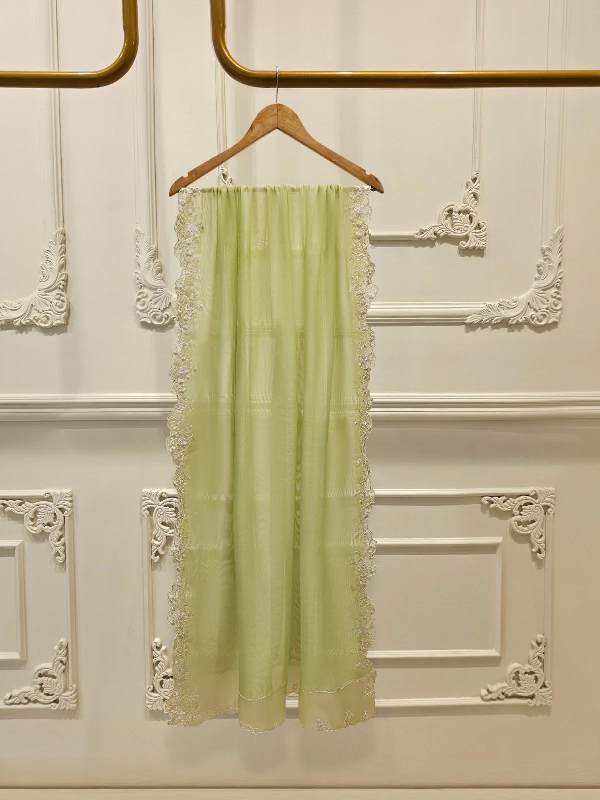 3 Piece - Pure Embroidered Cotton Net Suit S111819 - Image 6