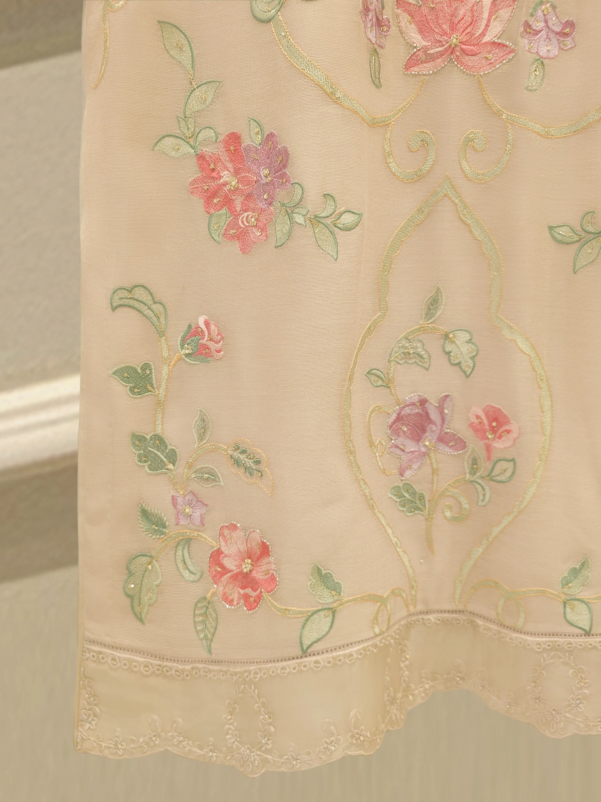 3 Piece - Pure Embroidered Cotton Net Suit S112472 - Image 4