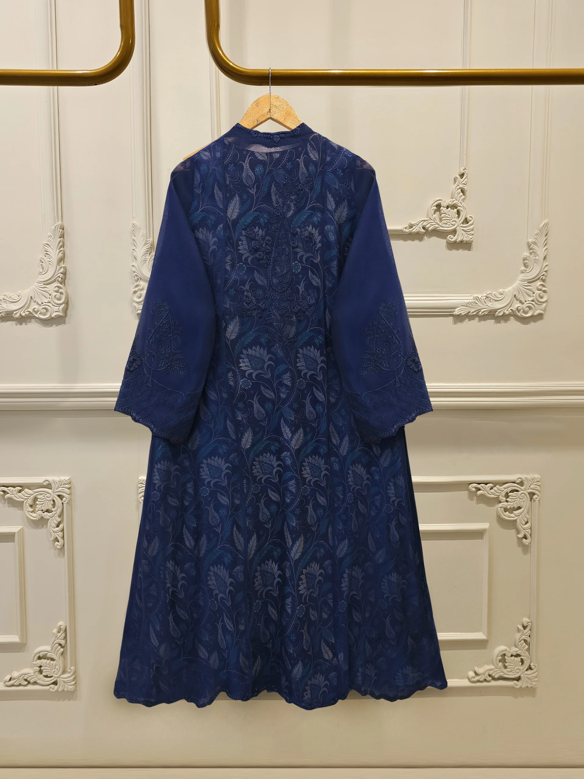 3 Piece - Pure Embroidered Cotton Net Suit S113022 - Image 4