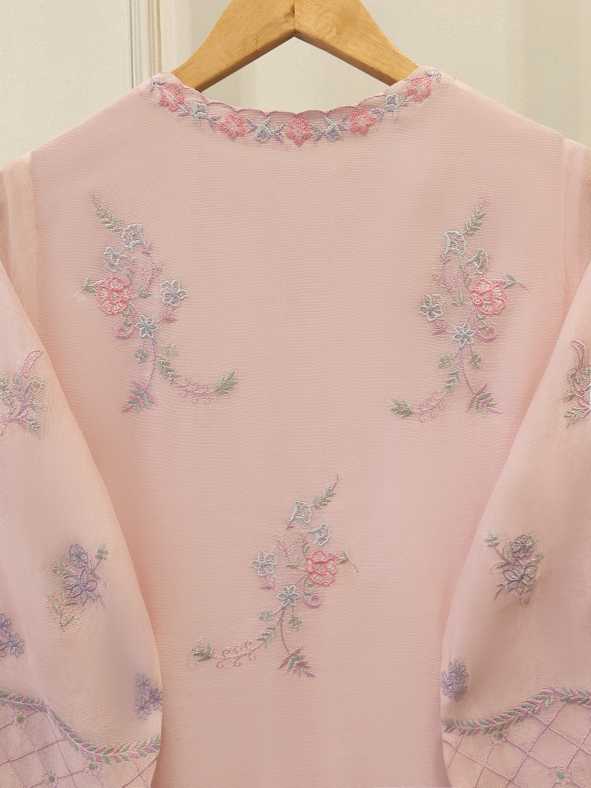 3 Piece - Pure Embroidered Cotton Net Suit S113165 - Image 6
