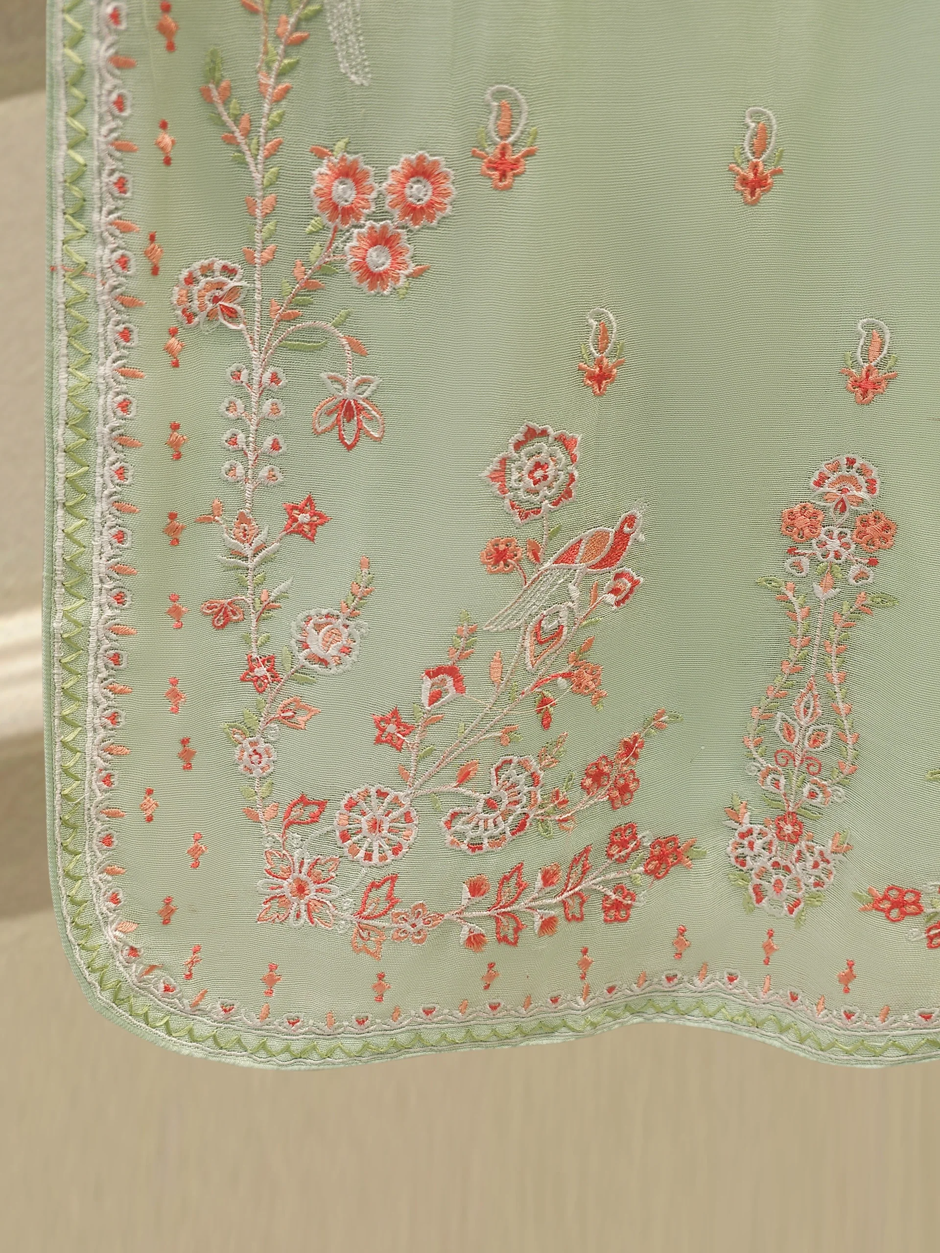 3 Piece - Pure Embroidered Cotton Net Suit S113444 - Image 4