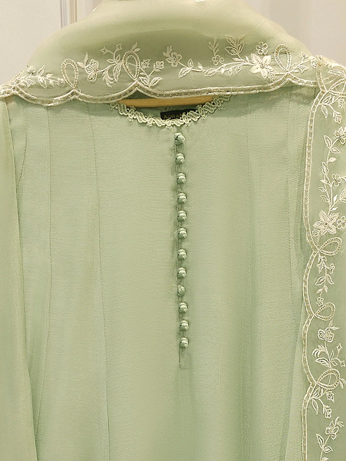 3 Piece - Pure Embroidered Cotton Net Suit S113486 - Image 2