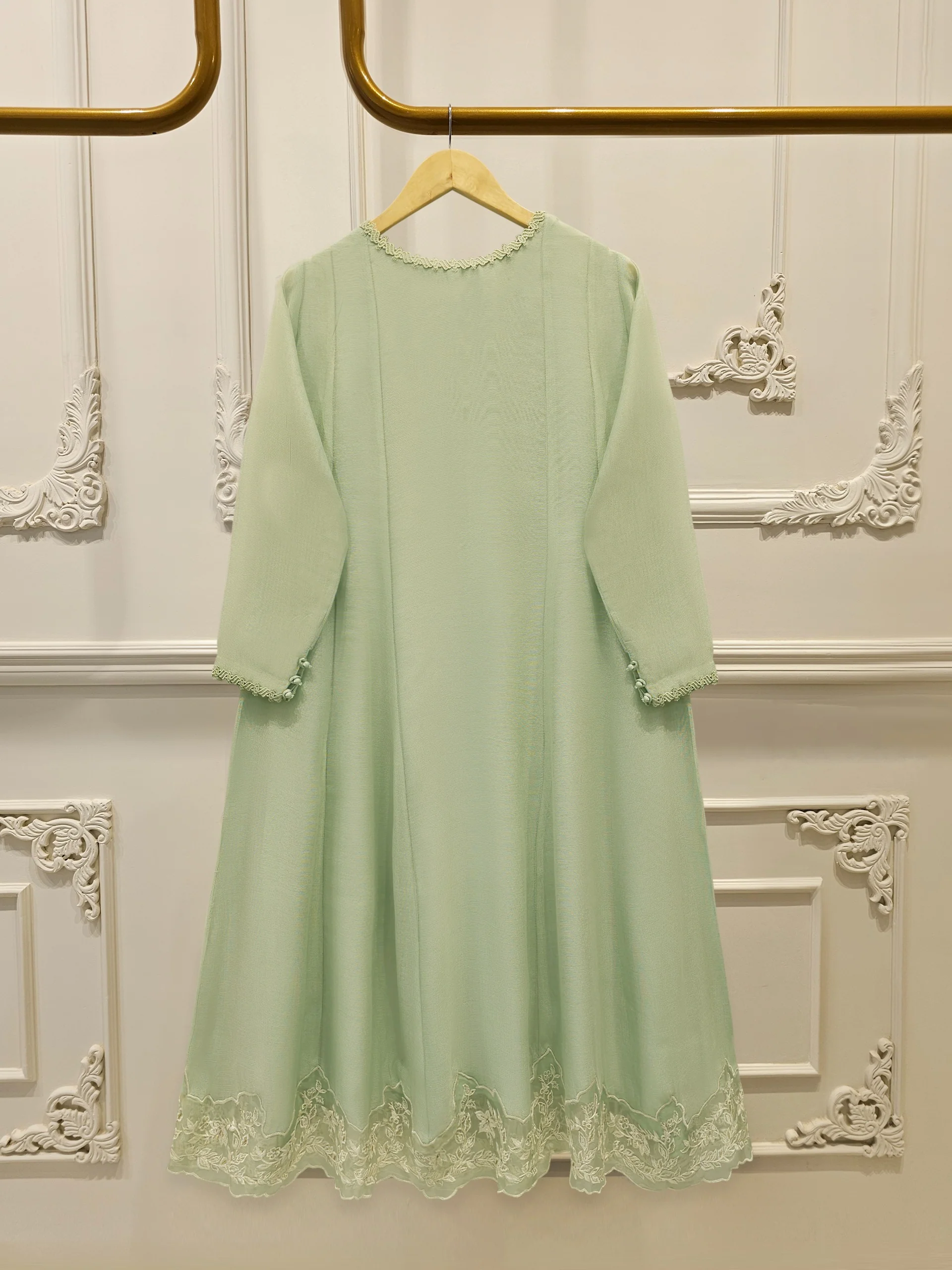 3 Piece - Pure Embroidered Cotton Net Suit S113486 - Image 5