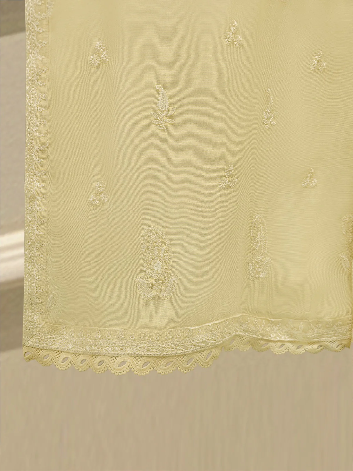 3 Piece - Pure Embroidered Cotton Net Suit S113493 - Image 2