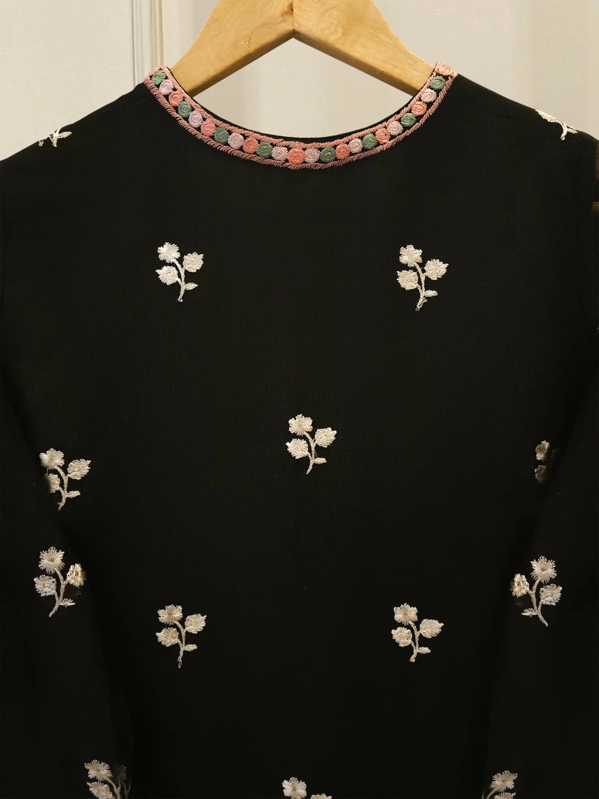 3 Piece - Pure Embroidered Cotton Net Suit S113499 - Image 5