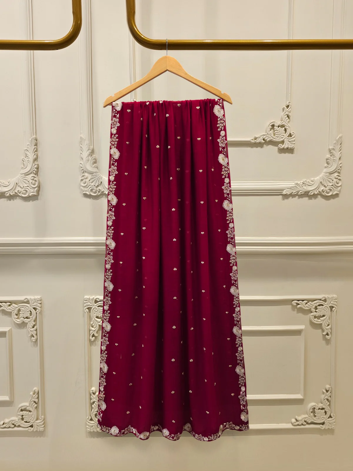 3 Piece - Pure Embroidered Cottone Net Suit S113500 - Image 6