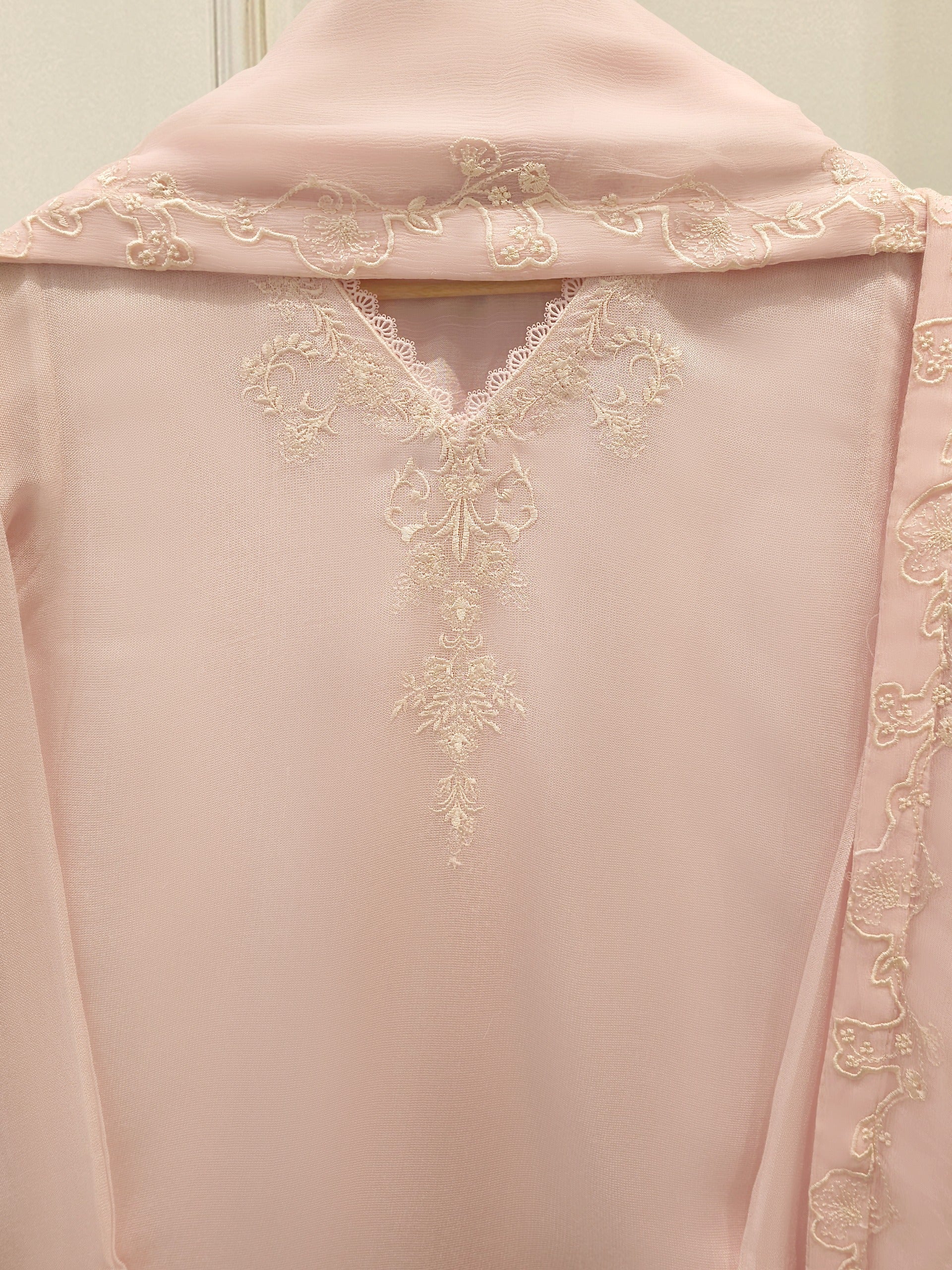 3 Piece - Pure Embroidered Cotton Net Suit S113632 - Image 2