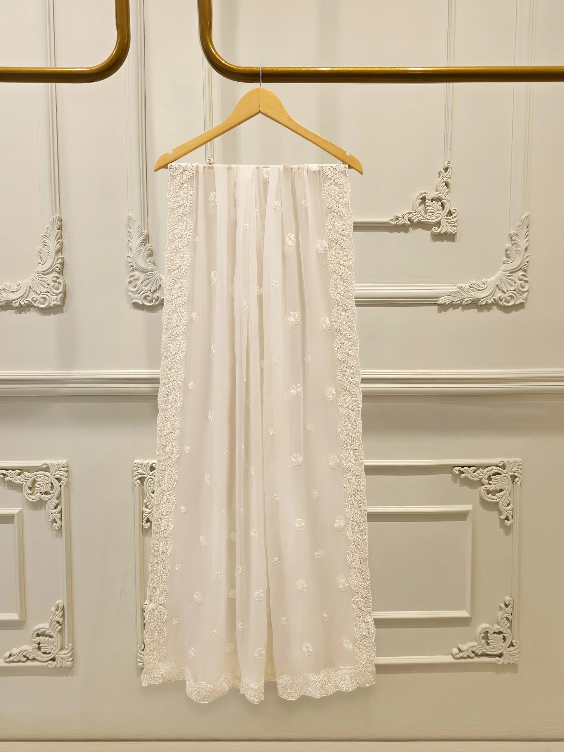 3 Piece - Pure Embroidered Cotton Net Suit S113799 - Image 7