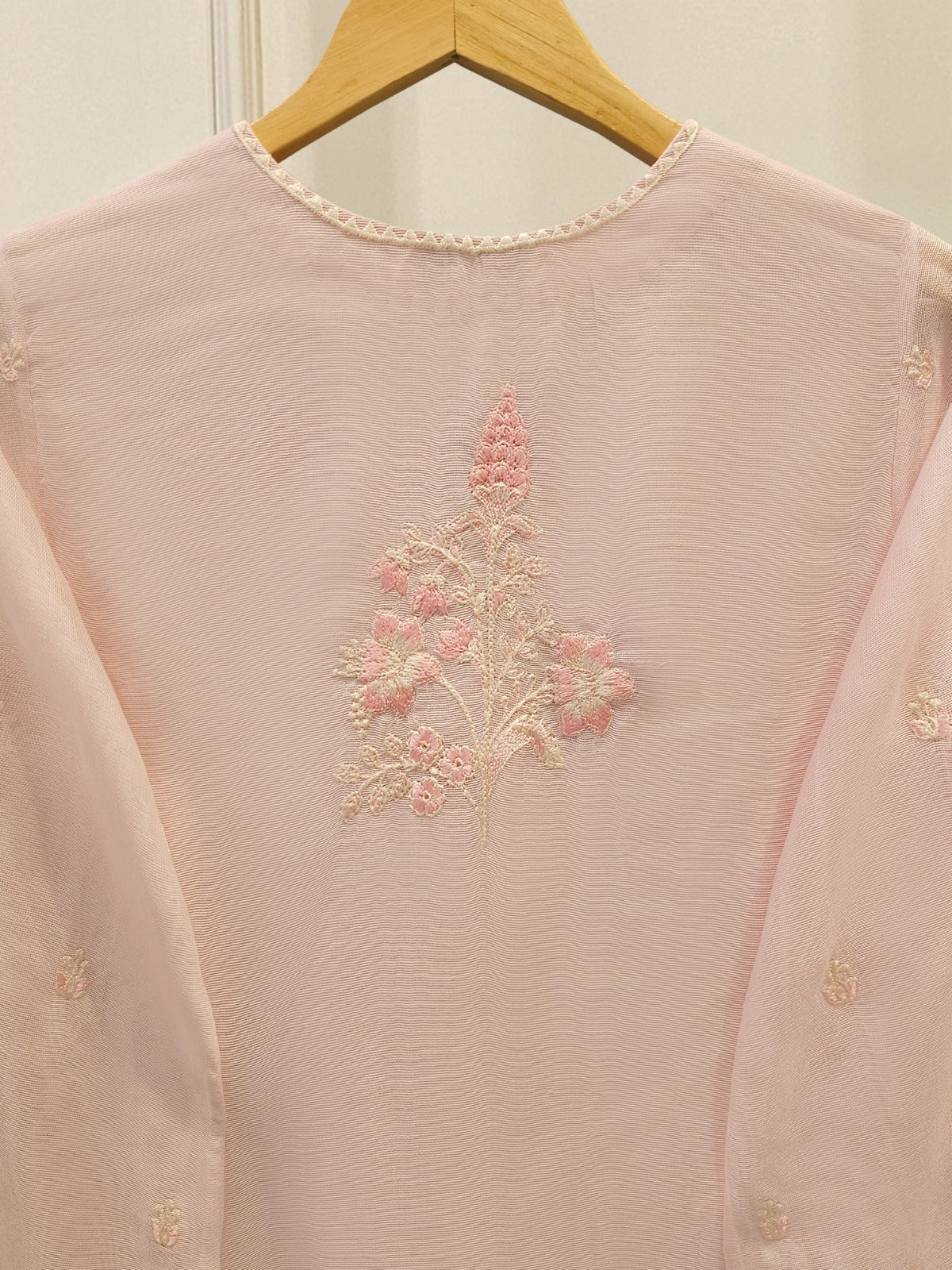 3 Piece - Pure Embroidered Cotton Net Suit S113800 - Image 5