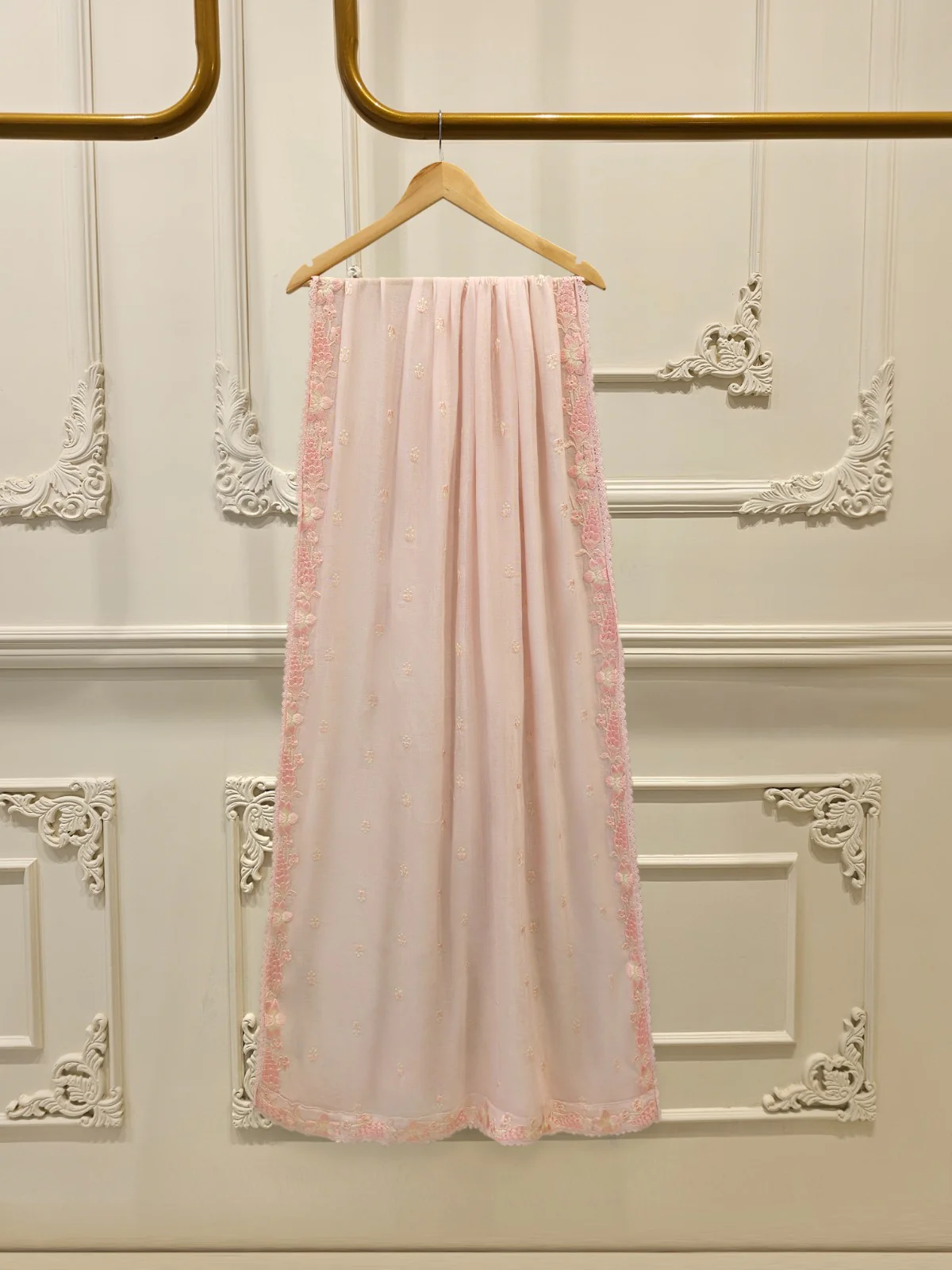 3 Piece - Pure Embroidered Cotton Net Suit S113800 - Image 8