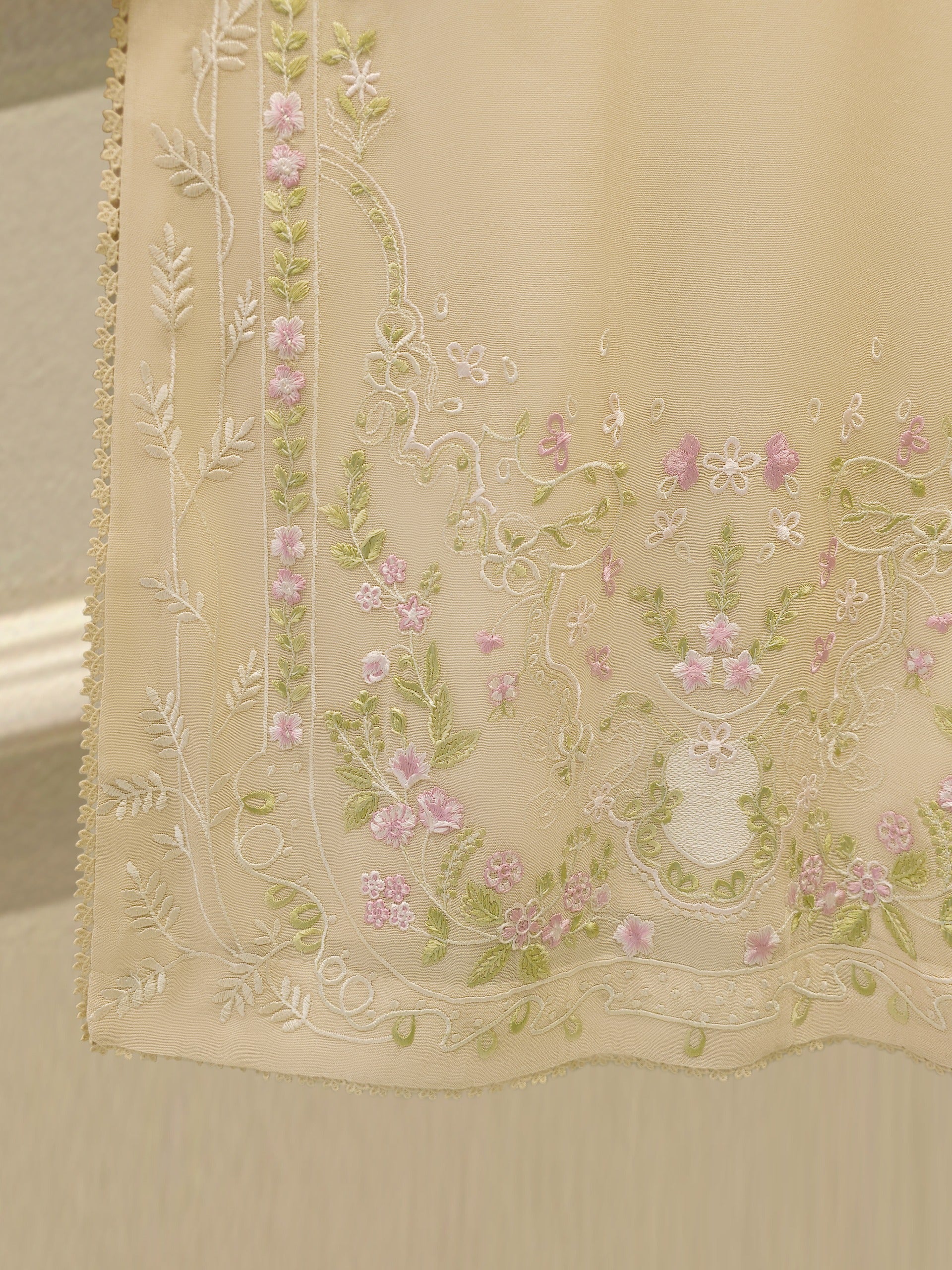 3 Piece - Pure Embroidered Cotton Net Suit S113844 - Image 4