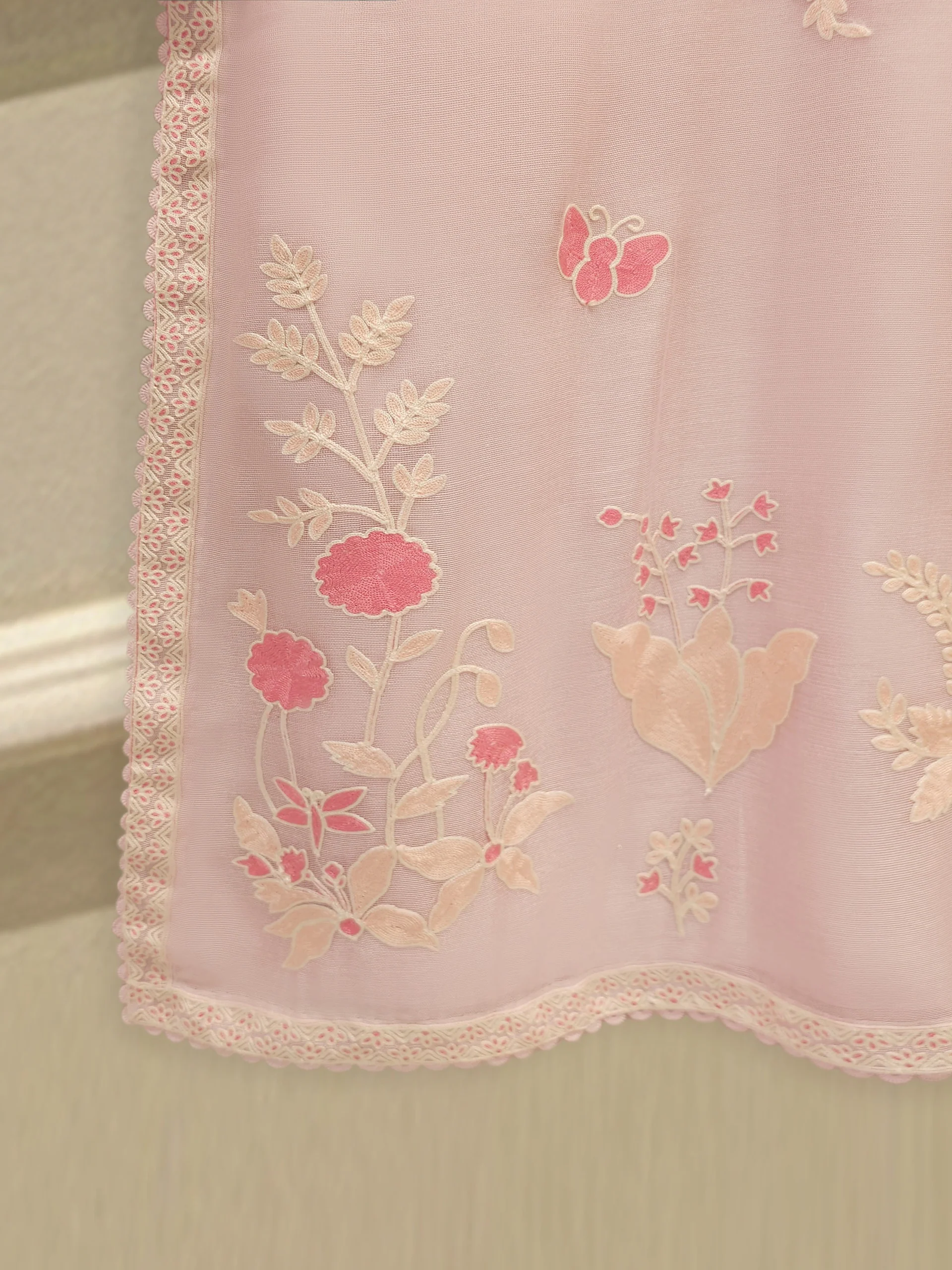 3 Piece - Pure Embroidered Cotton Net Suit S114003 - Image 4
