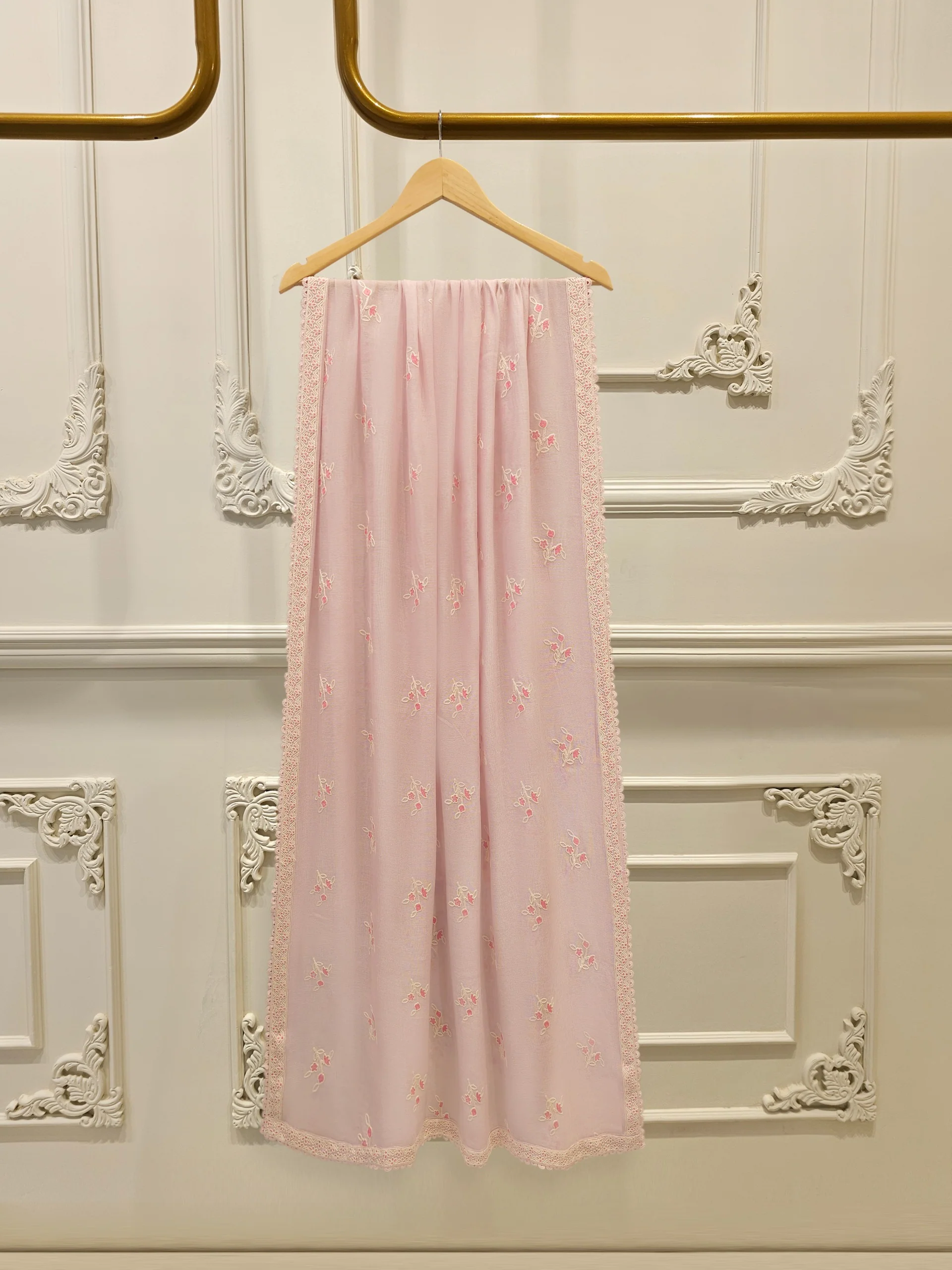 3 Piece - Pure Embroidered Cotton Net Suit S114003 - Image 5