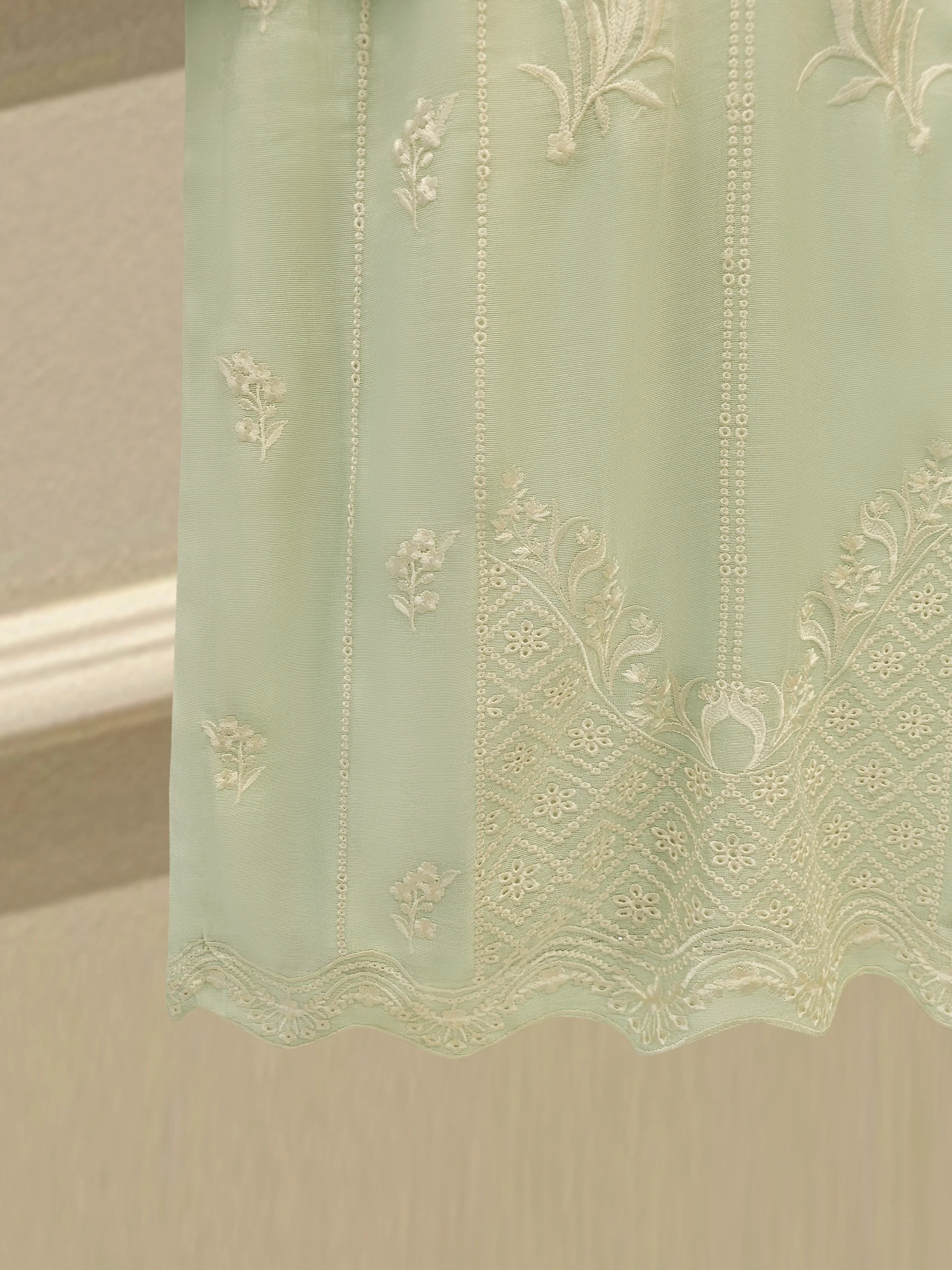 3 Piece - Pure Embroidered Cotton Net Suit S114005 - Image 4