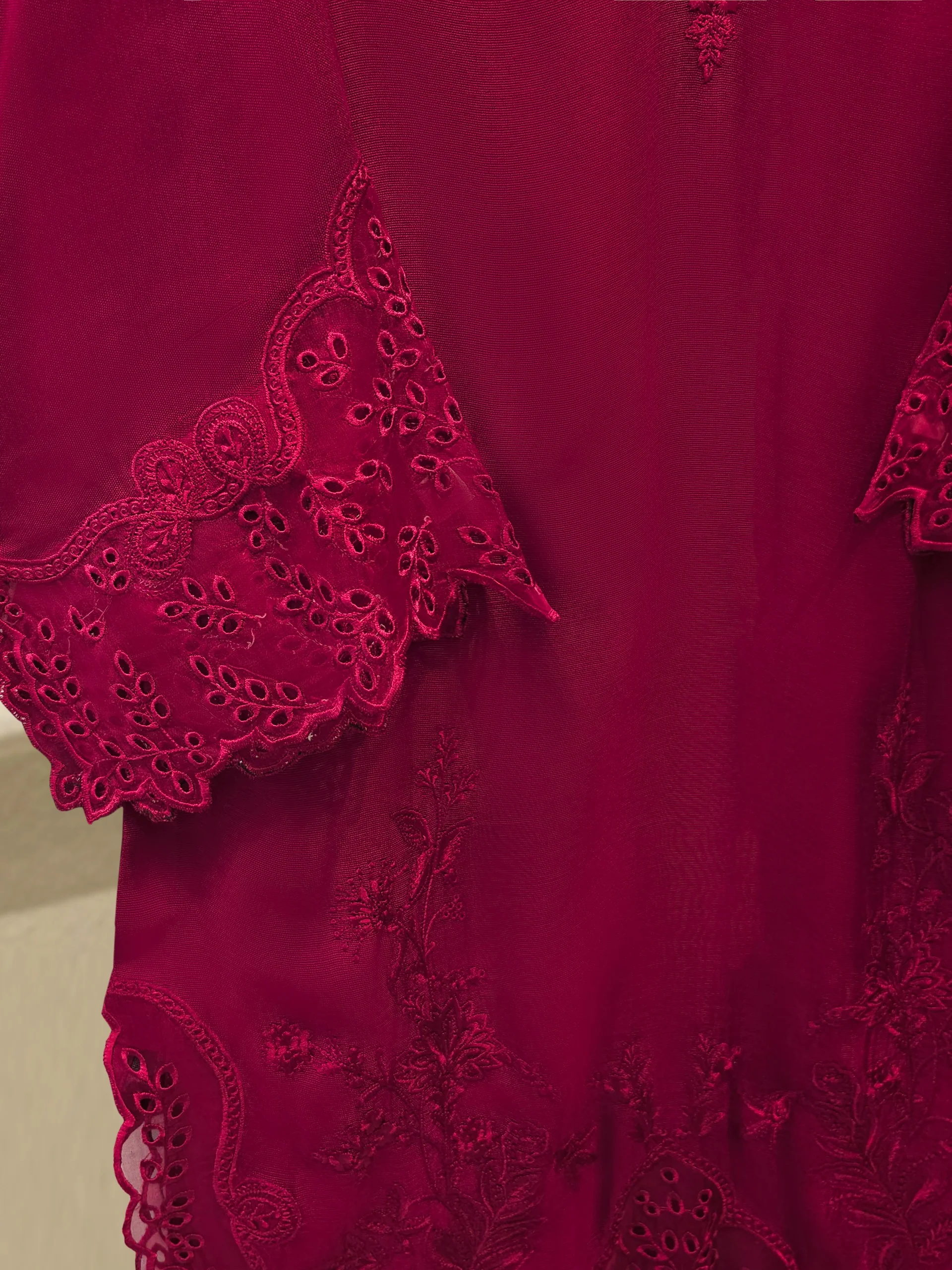 3 Piece - Pure Embroidered Cotton Net Suit S114089 - Image 3