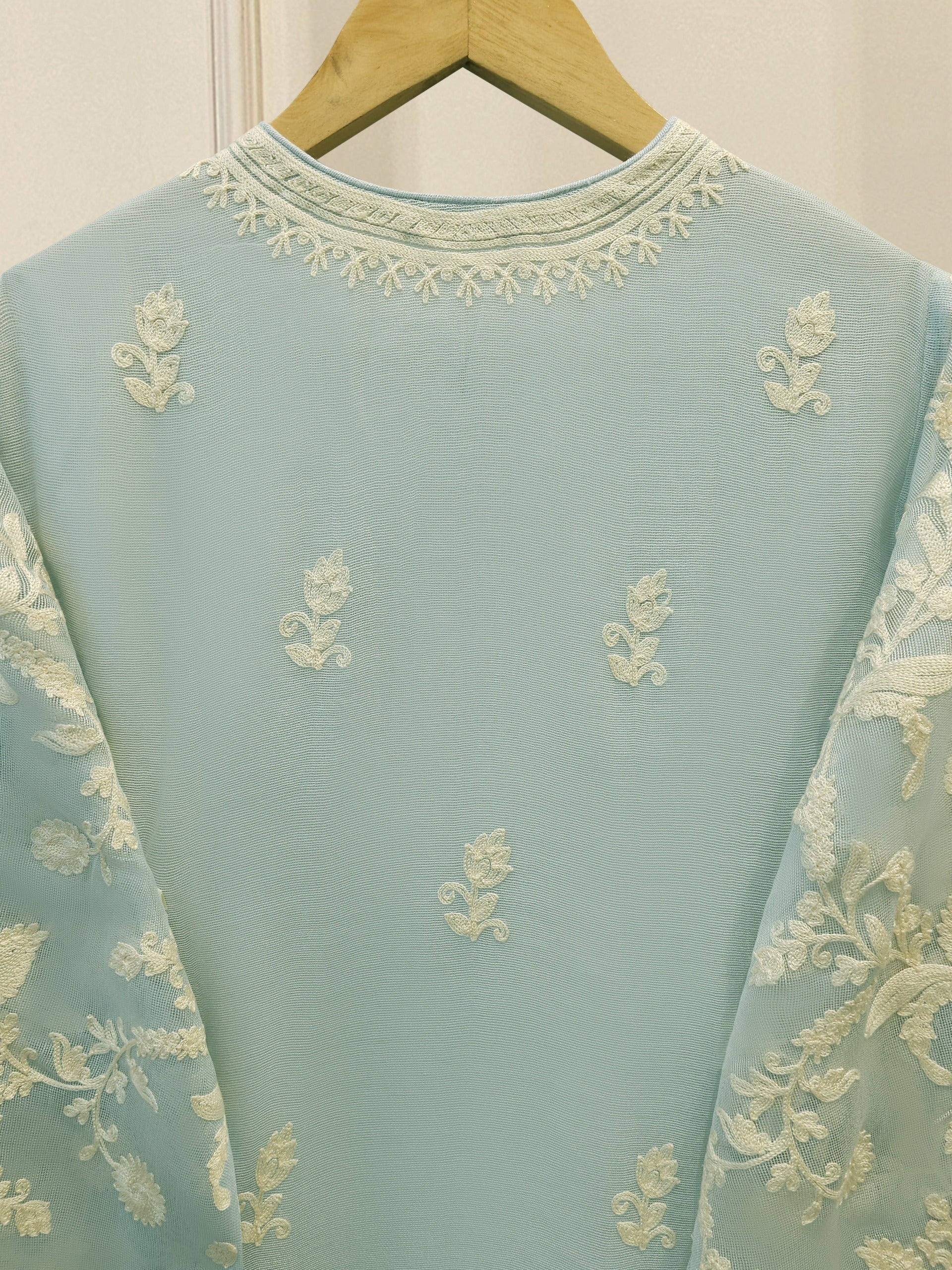 3 Piece - Pure Embroidered Cotton Net Suit S114125 - Image 5