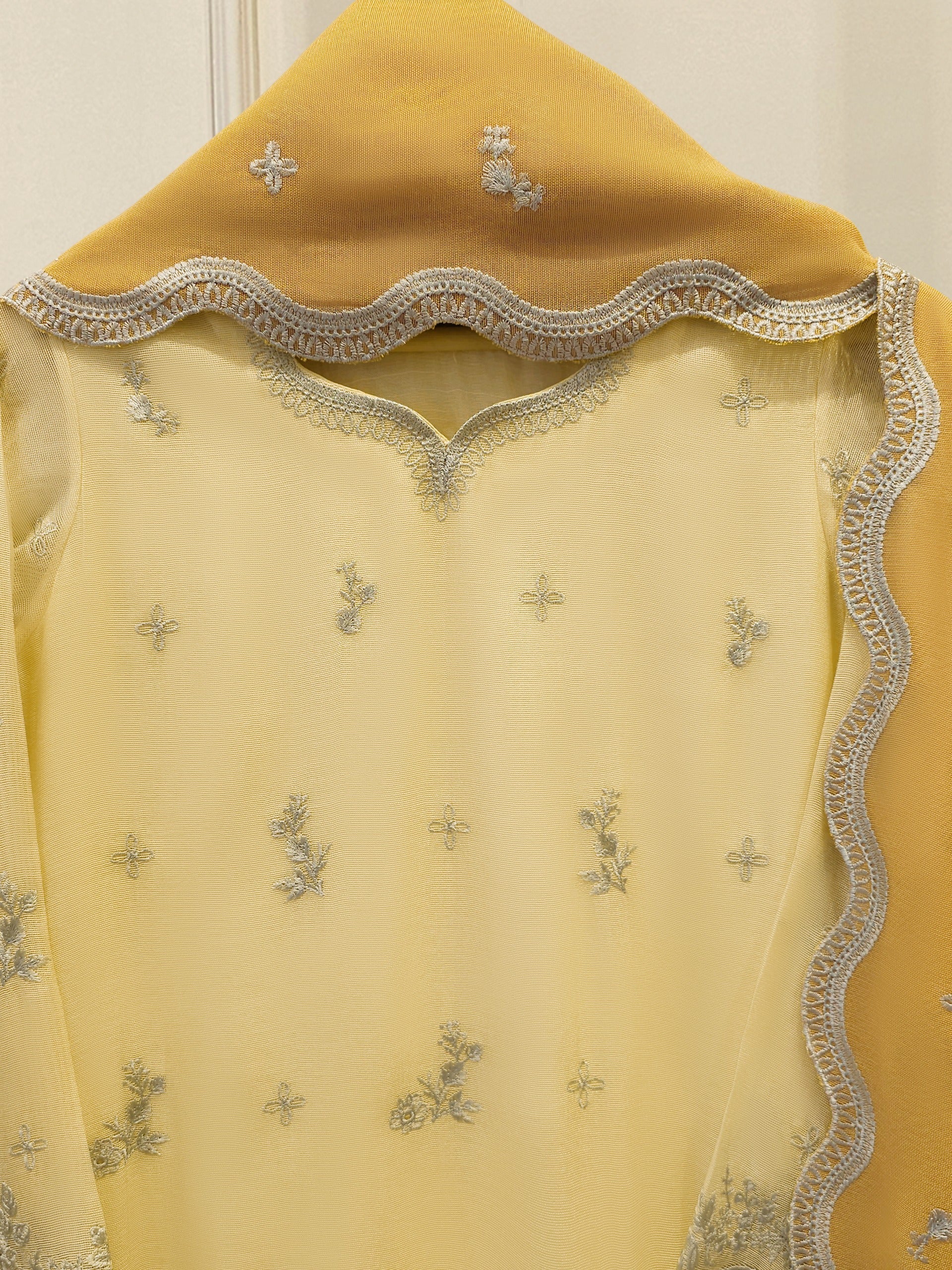 3 Piece - Pure Embroidered Cotton Net Suit S114155 - Image 2