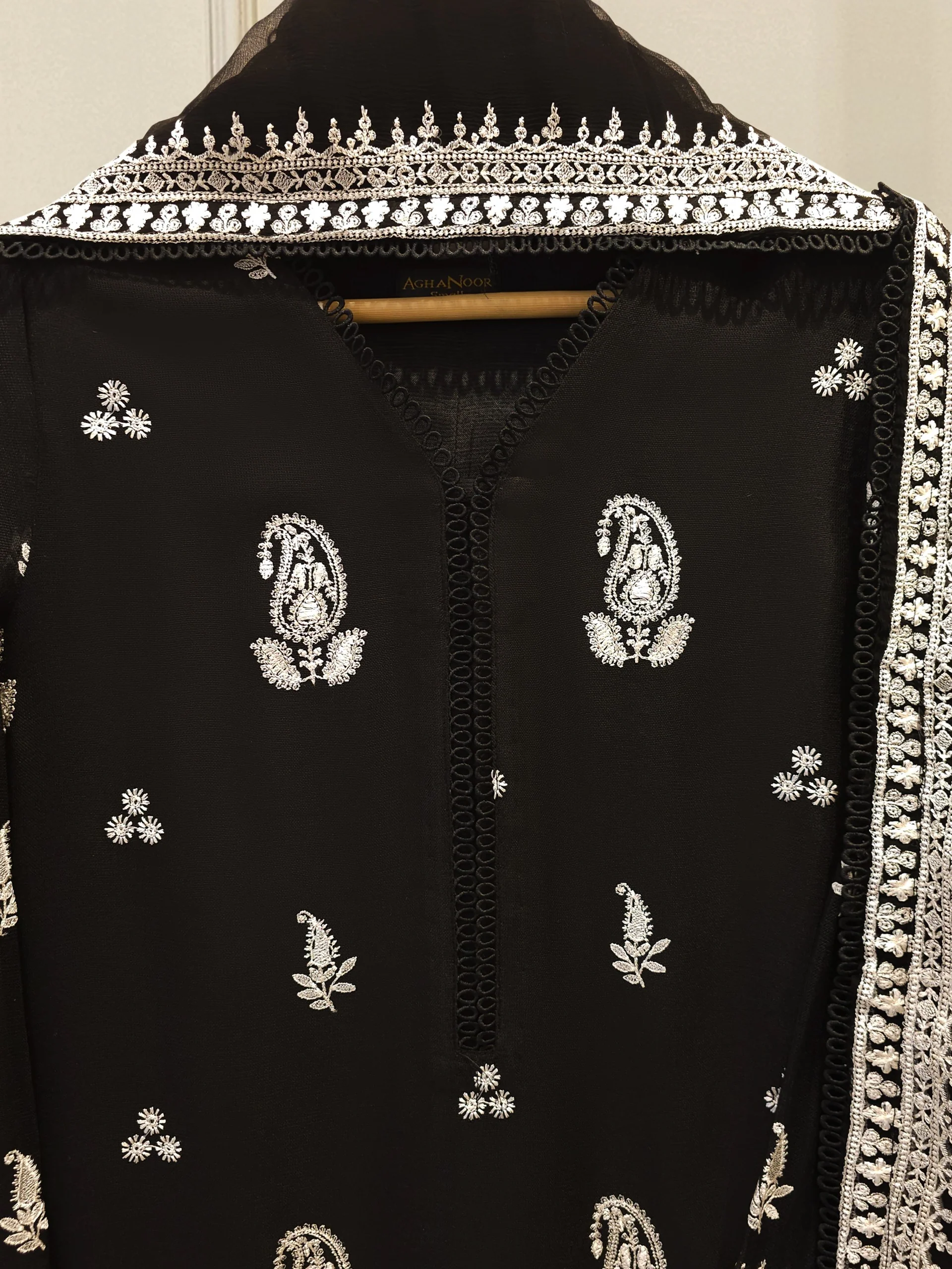 3 Piece - Pure Embroidered Cotton Net Suit S114179 - Image 2