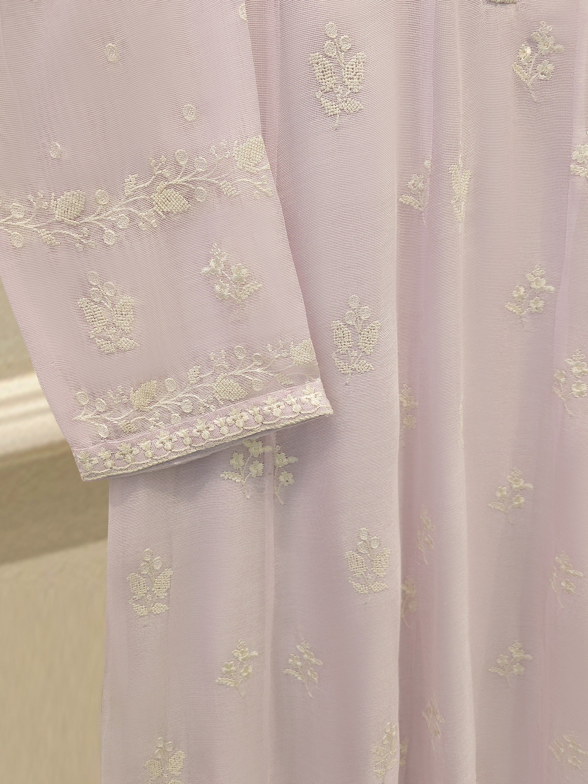 3 Piece - Pure Embroidered Cotton Net Suit S114216 - Image 3
