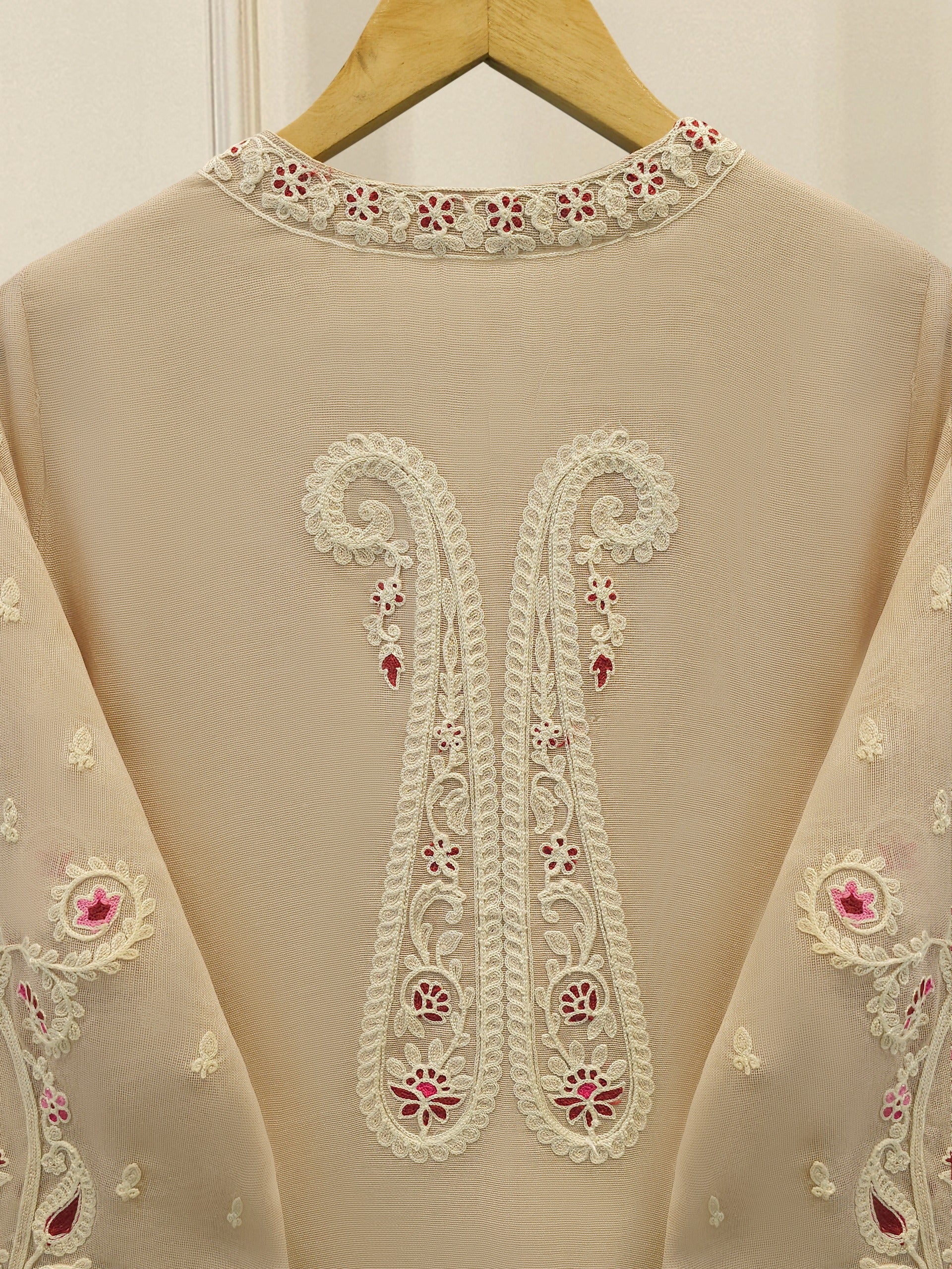 3 Piece - Pure Embroidered Cotton Net Suit S114246 - Image 7