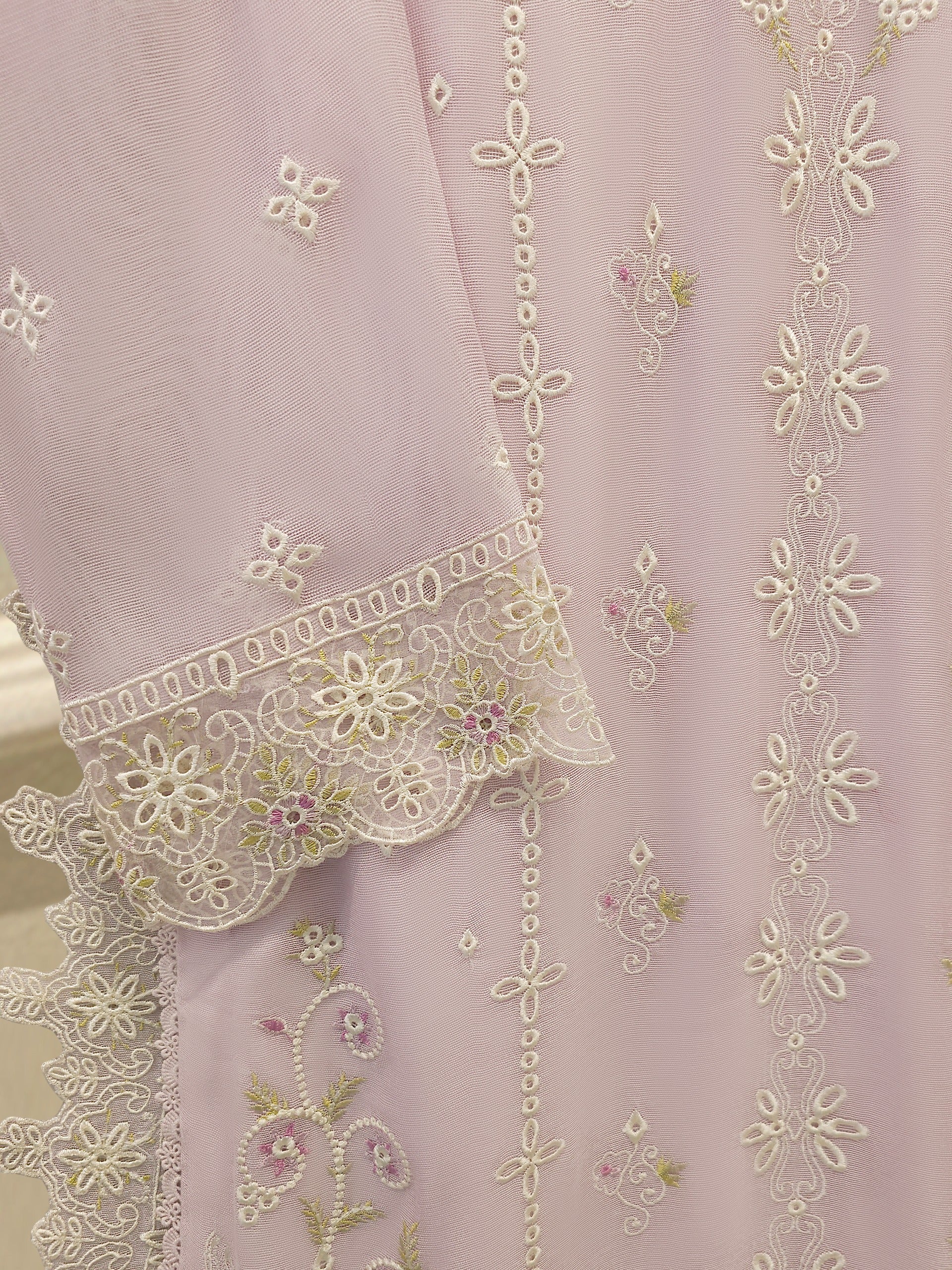 3 Piece - Pure Embroidered Cotton Net Suit S114258 - Image 7