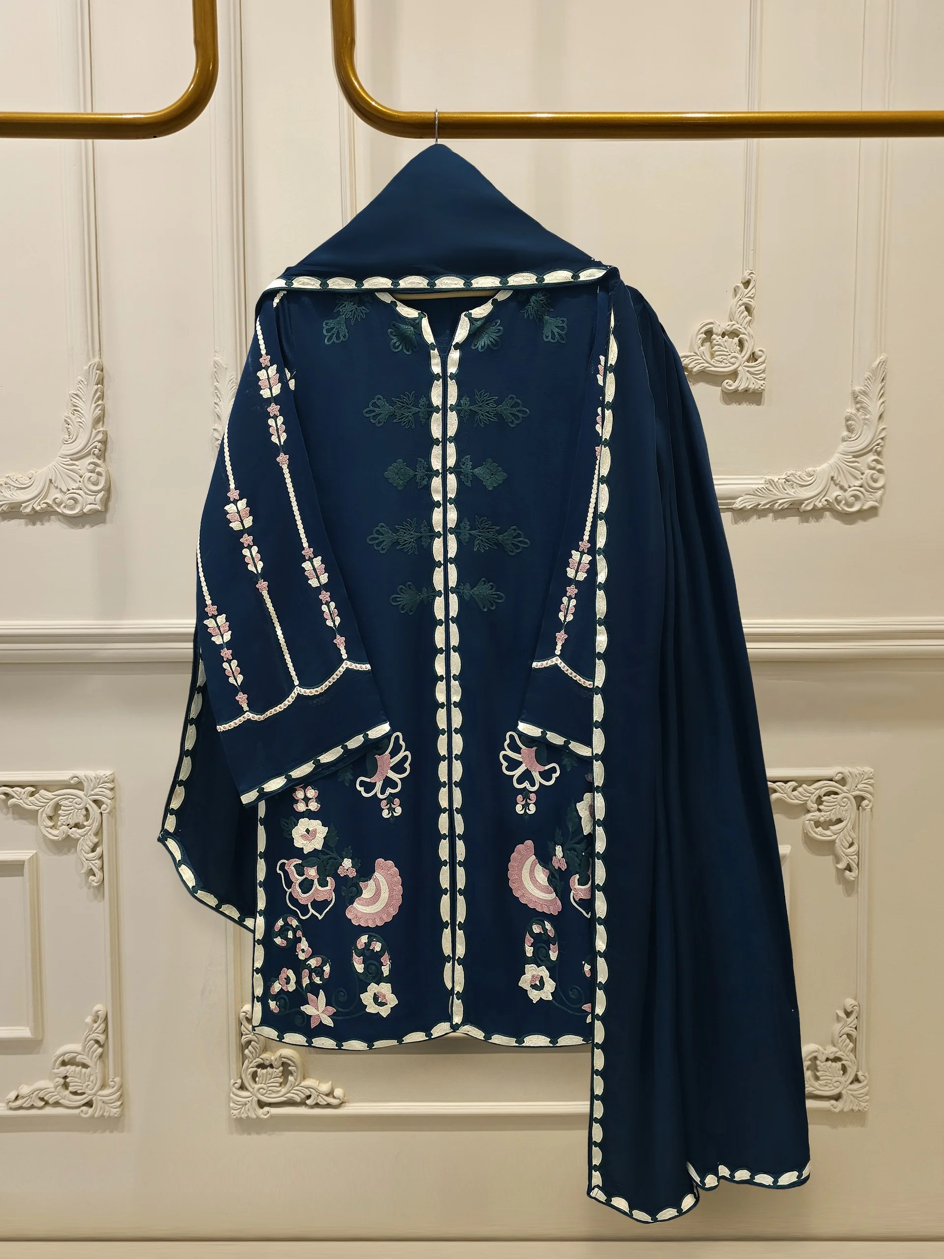 3 Piece - Pure Embroidered Cotton Net Suit S114273