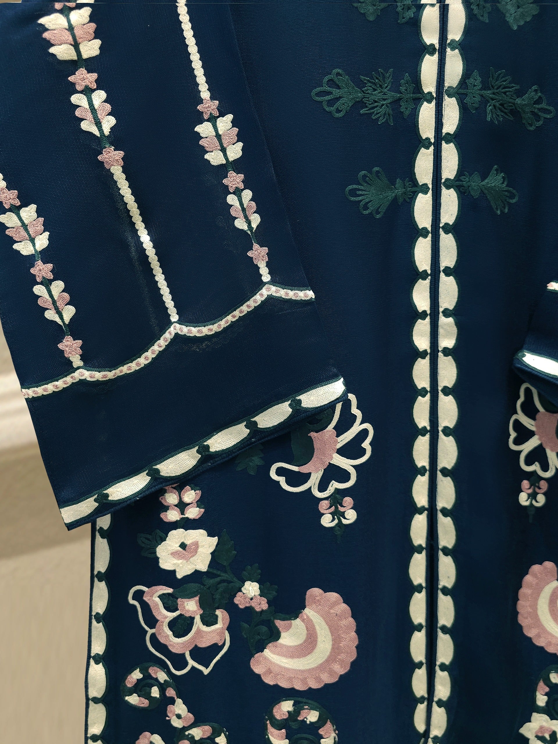 3 Piece - Pure Embroidered Cotton Net Suit S114273 - Image 3