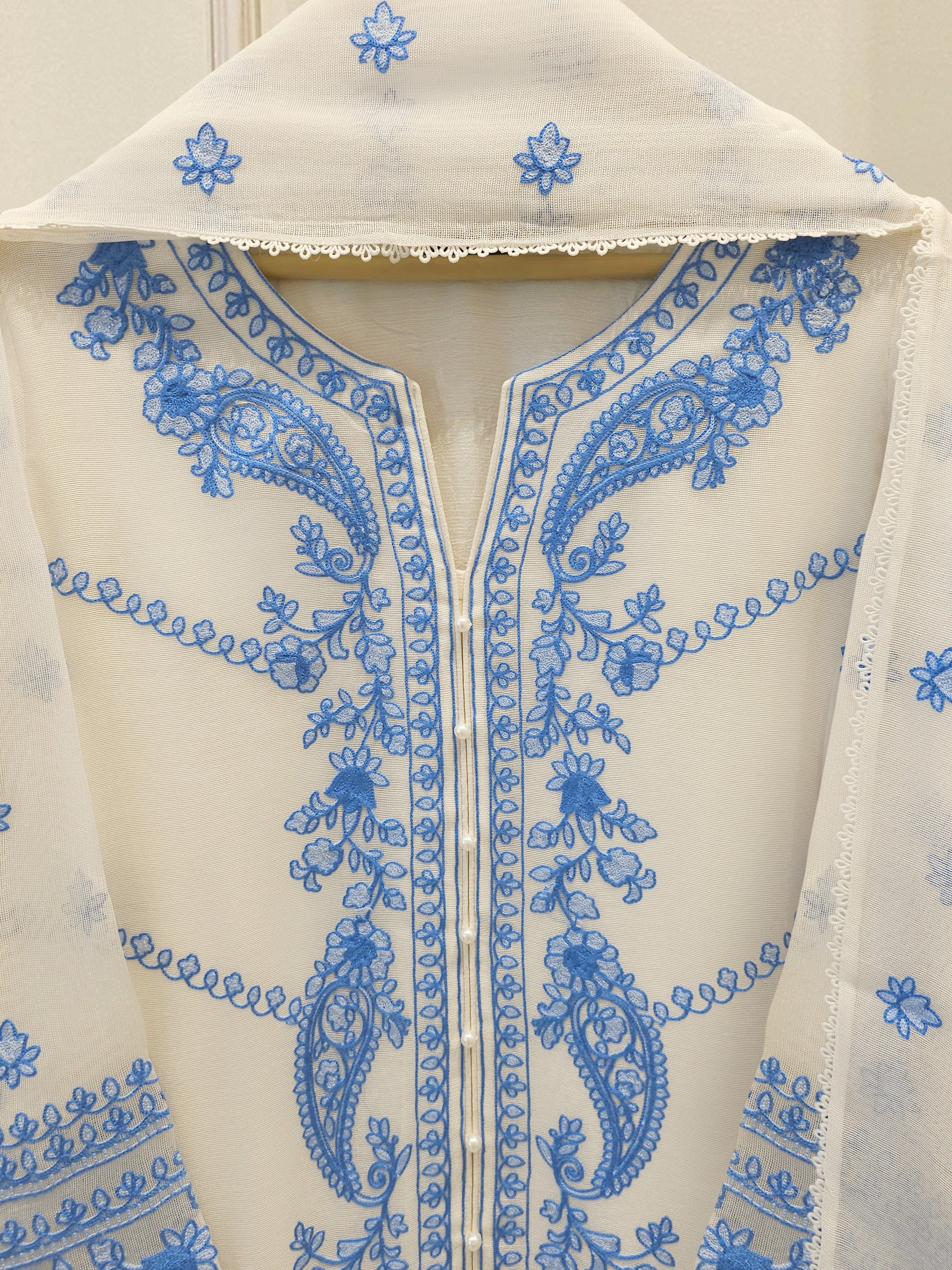 3 Piece - Pure Embroidered Cotton Net Suit S114301 - Image 2