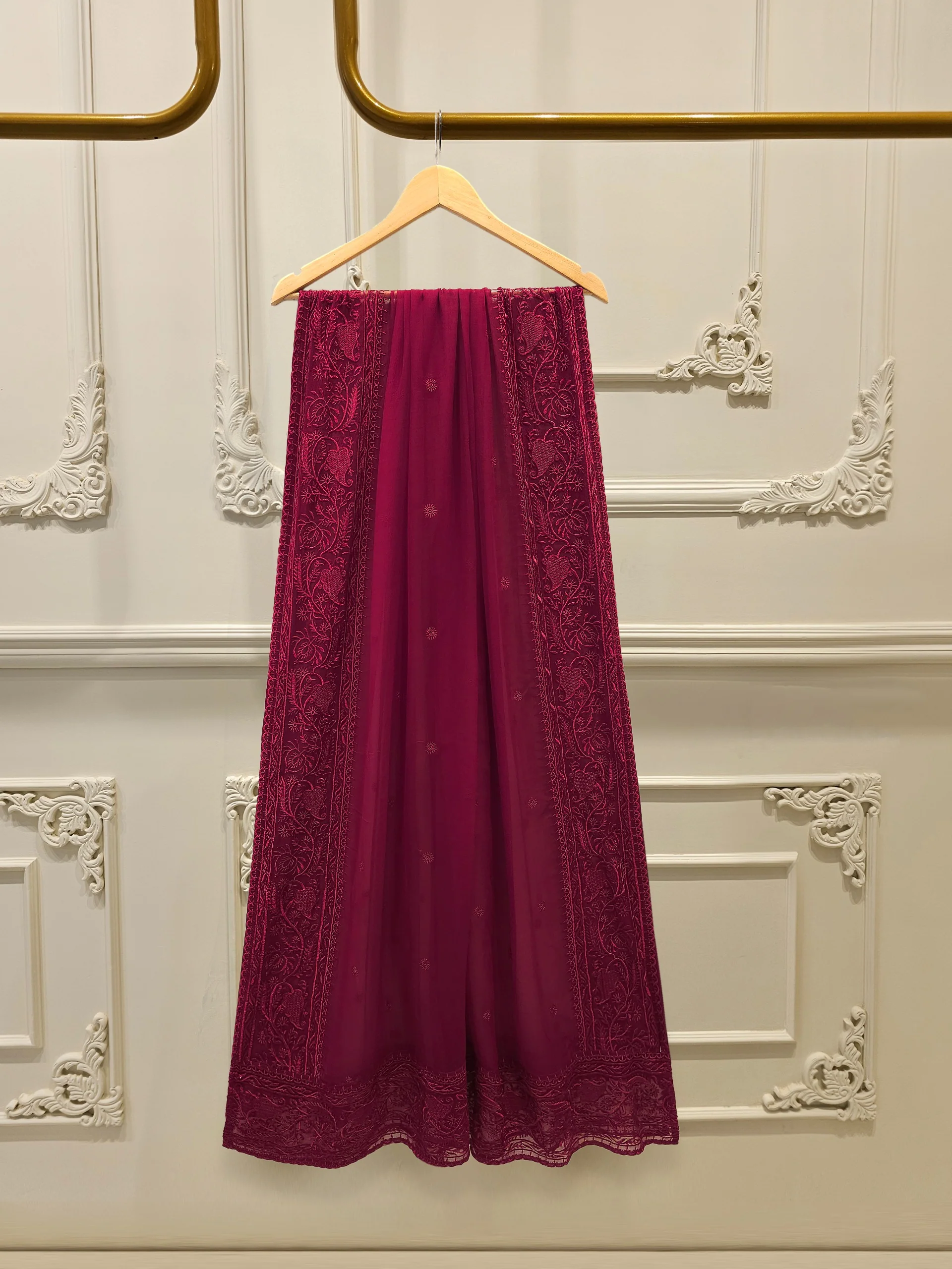 3 Piece - Pure Embroidered Cotton Net Suit S114304 - Image 6