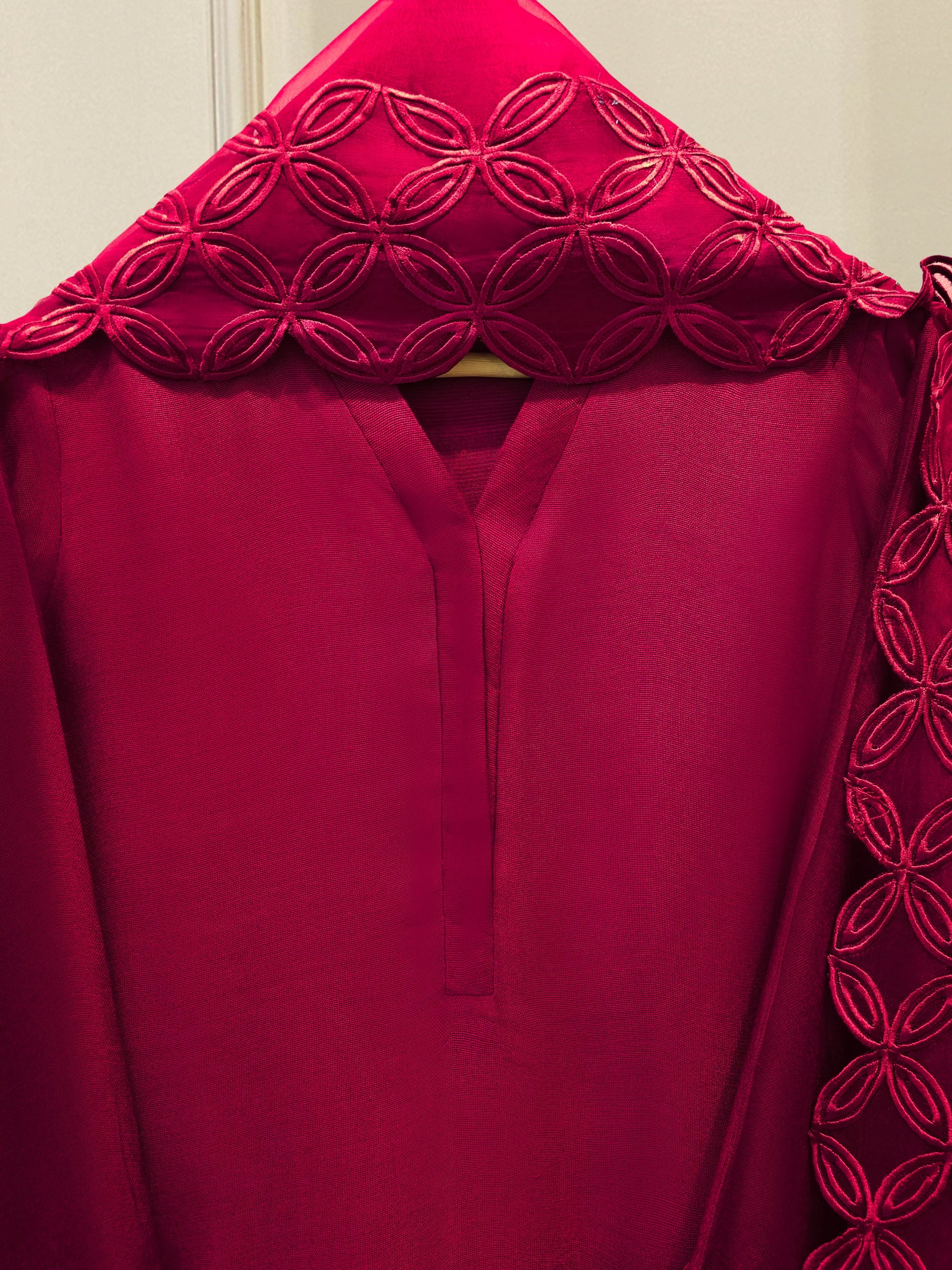 3 Piece - Pure Embroidered Cotton Net Suit S114338 - Image 2