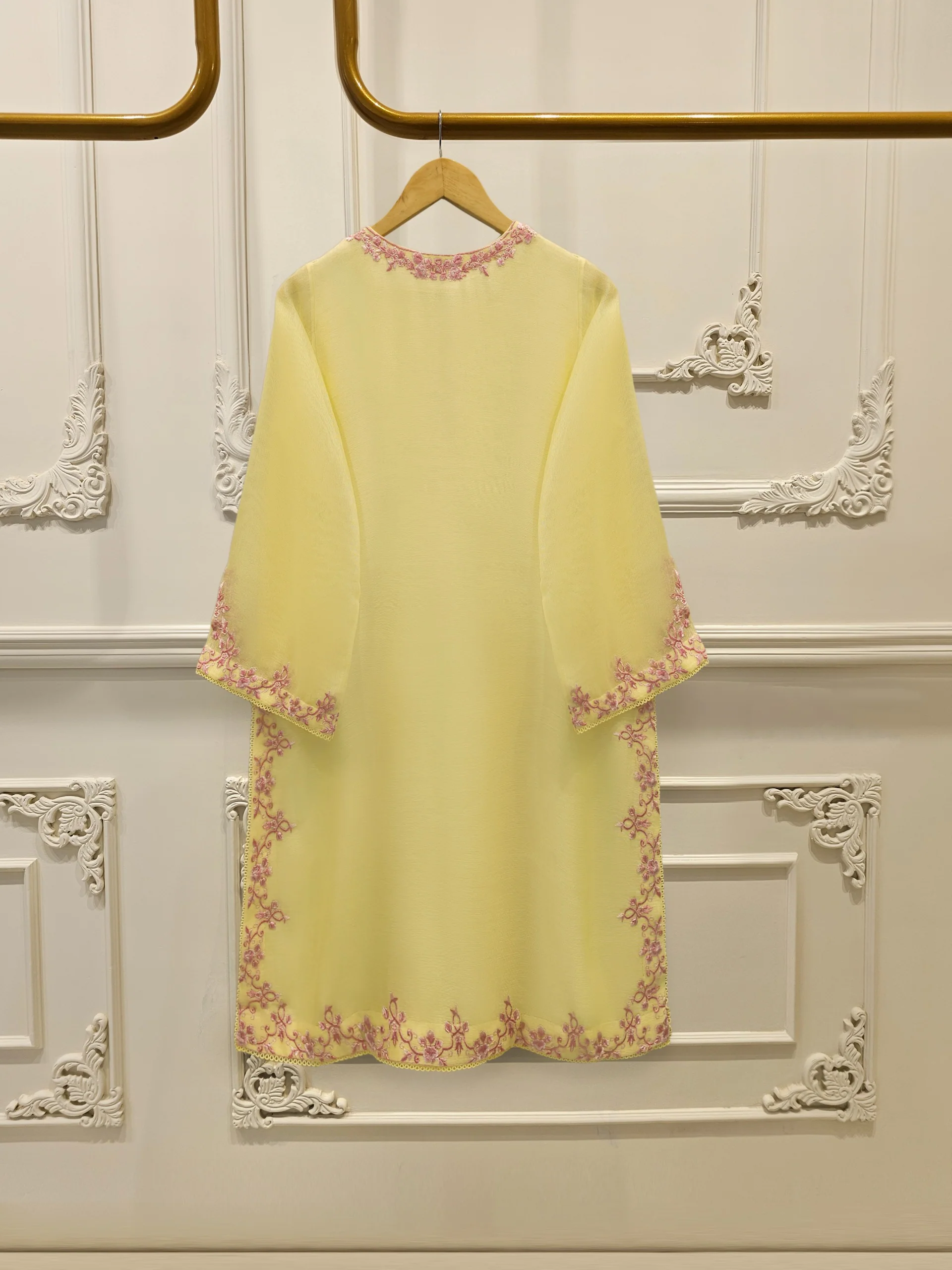 3 Piece - Pure Embroidered Cotton Net Suit S114367 - Image 5
