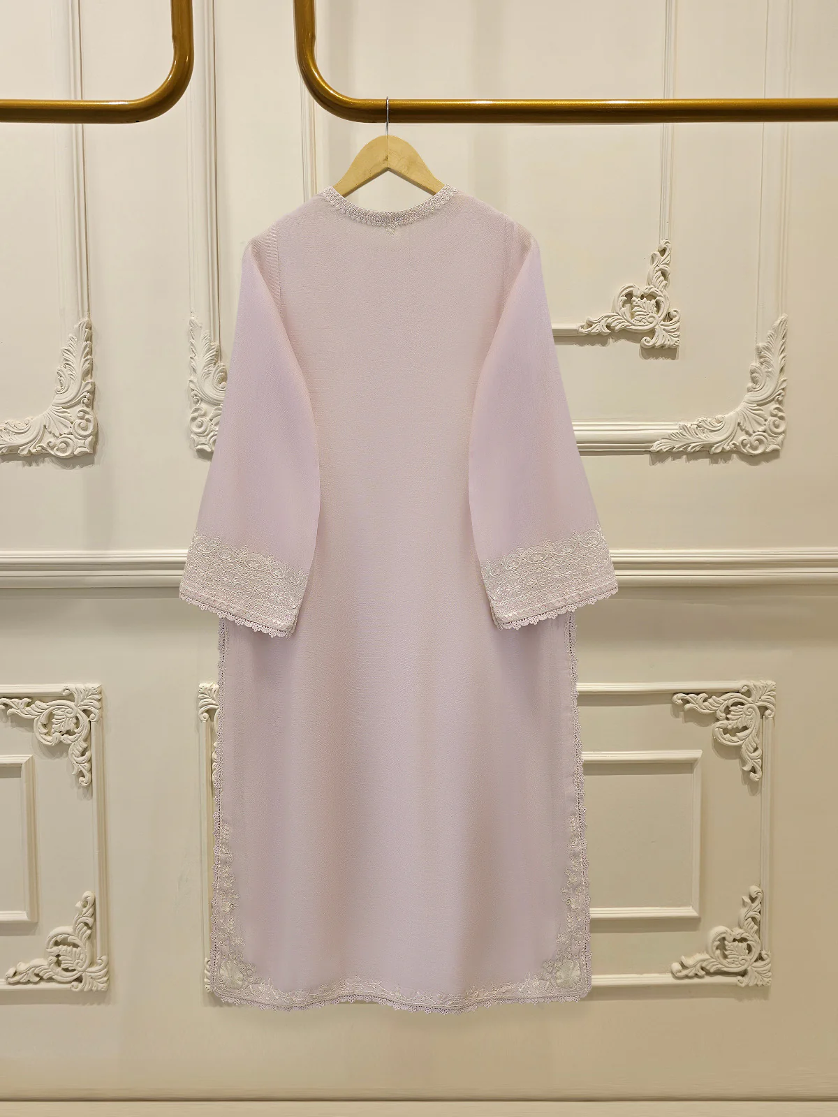3 Piece - Pure Embroidered Cotton Net Suit S113512 - Image 4